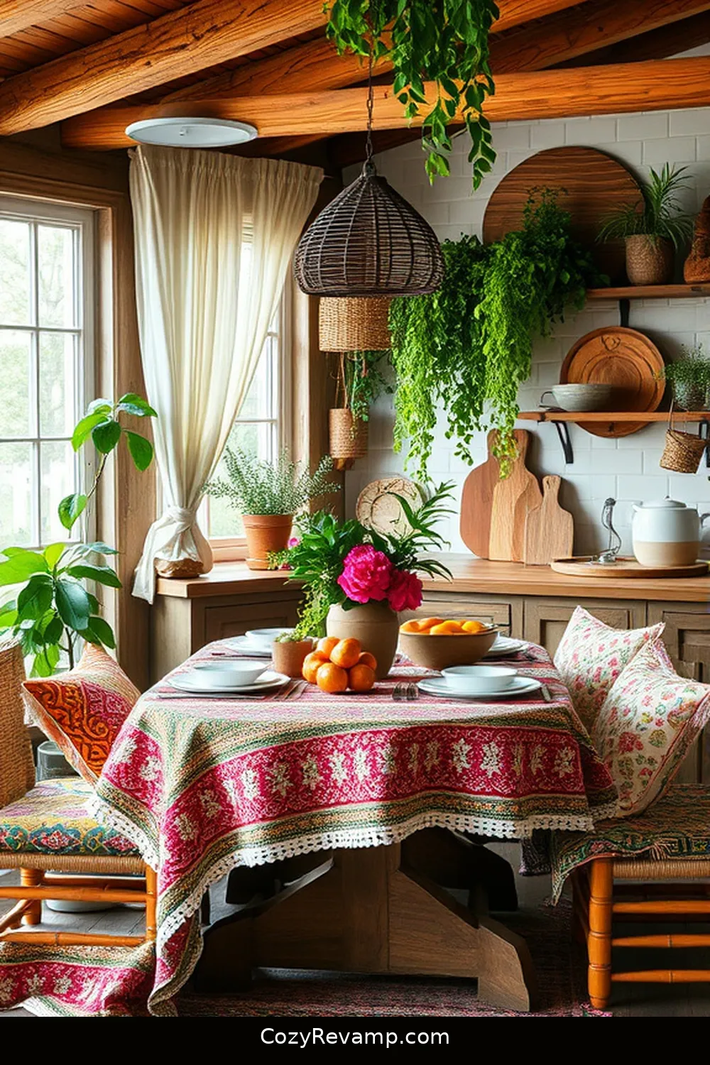 18 Essentials for a Bohemian Kitchen With Organic Cotton Material 14 Use Bohemian-Inspired Textiles for 18 Essentials for a Bohemian Kitchen With Organic Cotton Material