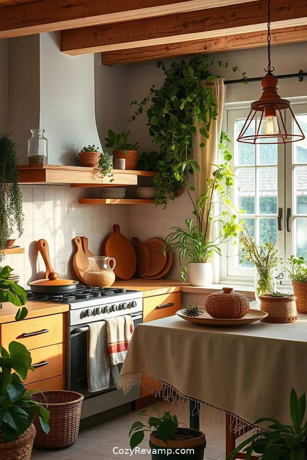18 Essentials for a Bohemian Kitchen With Organic Cotton Material 11 Utilize Eco-Friendly Lighting for 18 Essentials for a Bohemian Kitchen With Organic Cotton Material