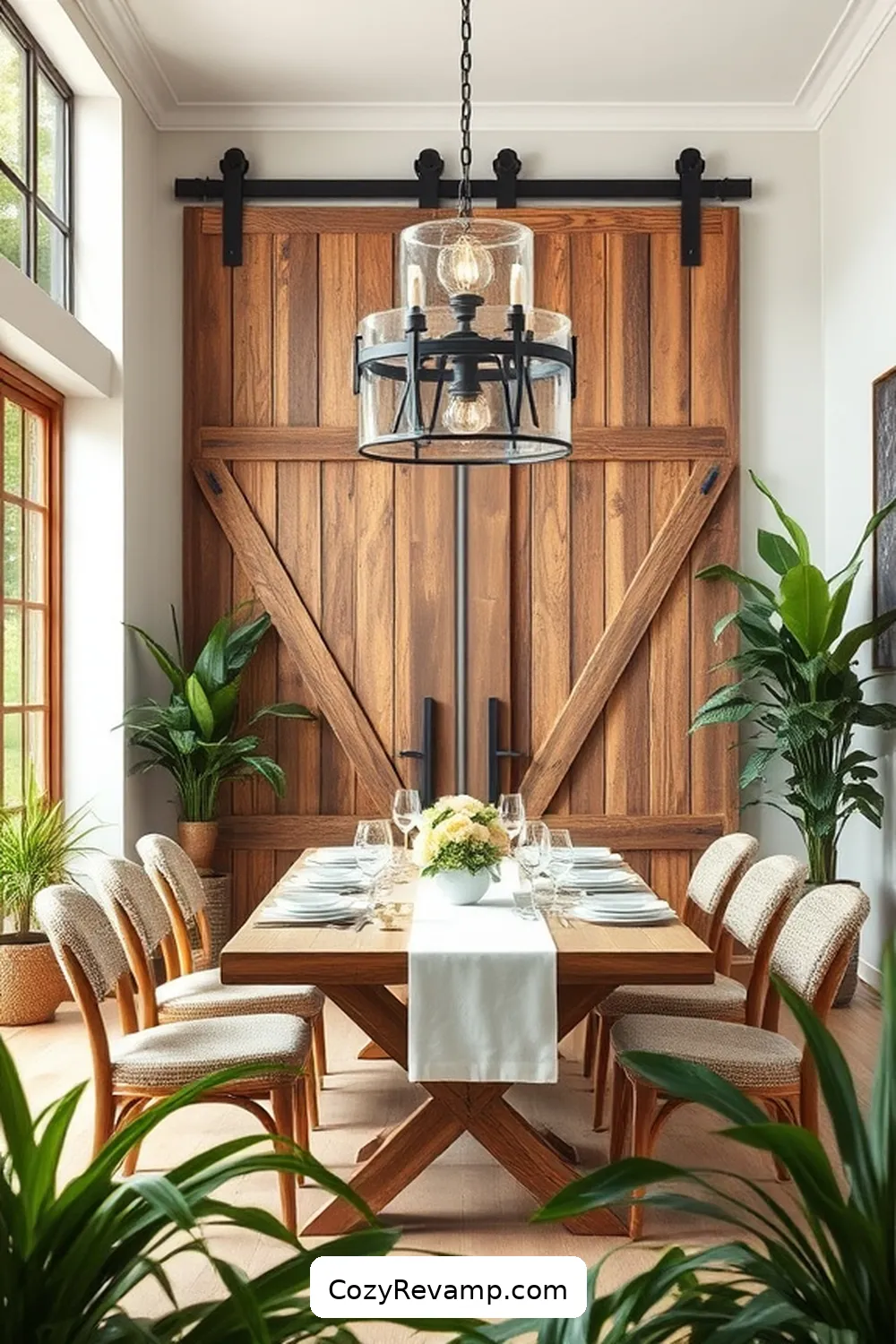 18 Inspiring Ideas for a Modern Farmhouse Dining Room Featuring Reclaimed Materials 5 Barn Door Accents for a Touch of Charm for 18 Inspiring Ideas for a Modern Farmhouse Dining Room Featuring Reclaimed Materials
