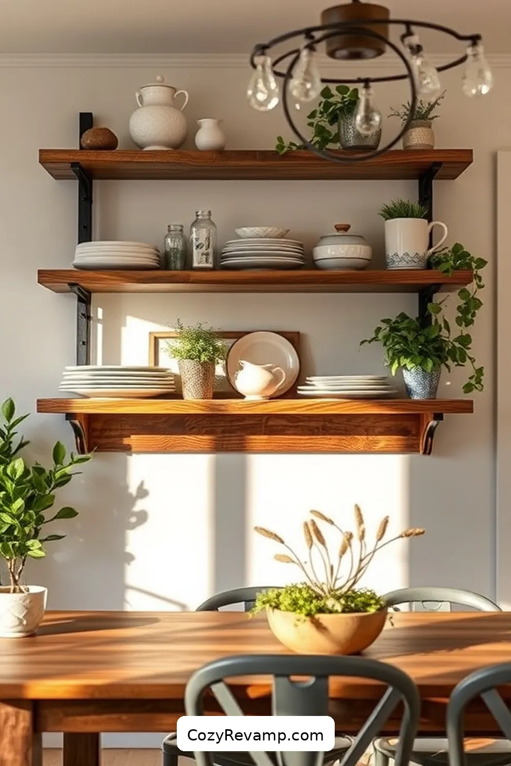 18 Inspiring Ideas for a Modern Farmhouse Dining Room Featuring Reclaimed Materials 11 Reclaimed Wood Shelving for Functional Display for 18 Inspiring Ideas for a Modern Farmhouse Dining Room Featuring Reclaimed Materials
