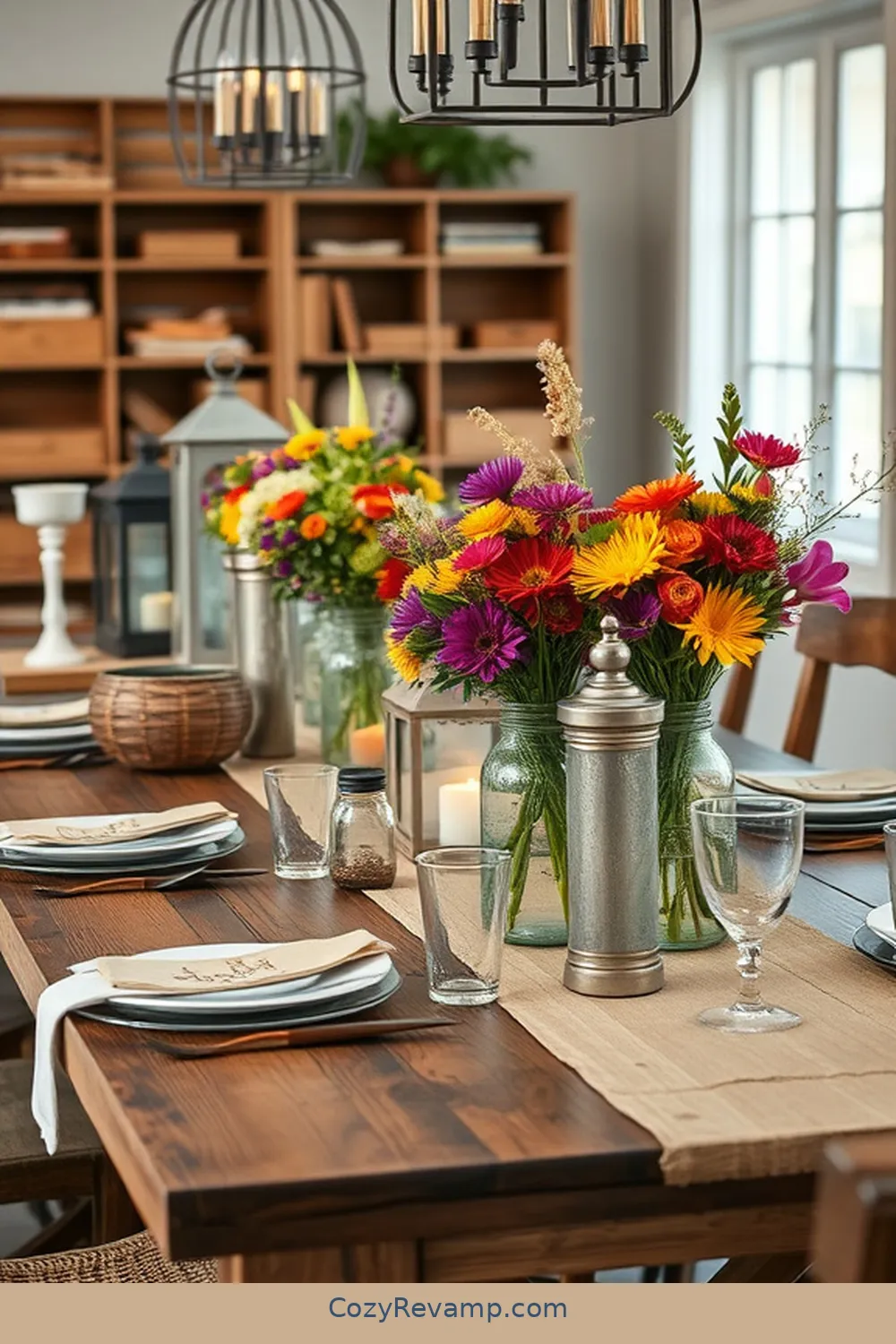 18 Inspiring Ideas for a Modern Farmhouse Dining Room Featuring Reclaimed Materials 12 Unique Centerpieces Crafted From Vintage Finds for 18 Inspiring Ideas for a Modern Farmhouse Dining Room Featuring Reclaimed Materials