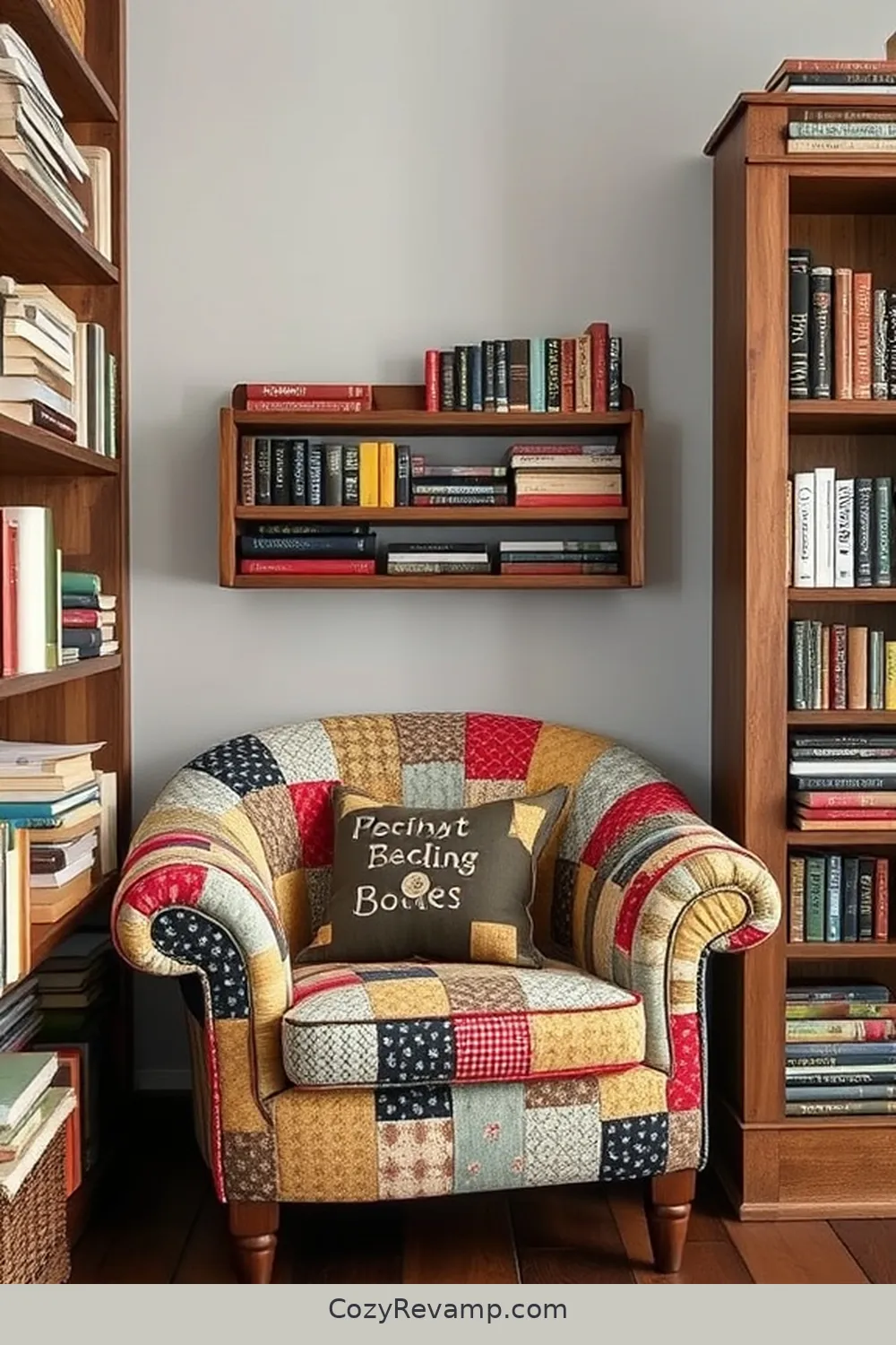 Cozy Fabric-Covered Reading Nook Chairs for 18 Inspiring Ideas for a Rustic Library With Upcycled Fabric Material