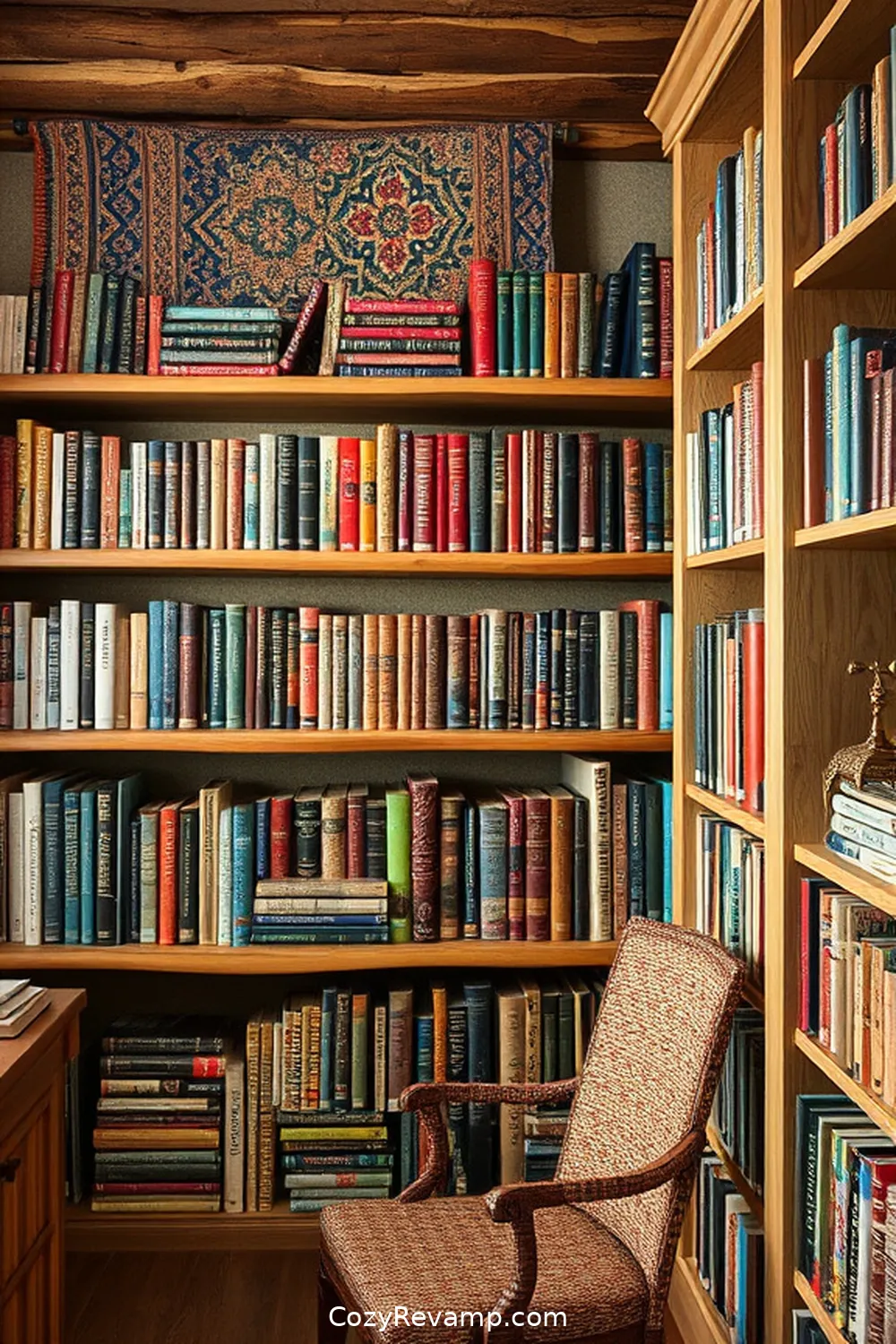 Fabric-Covered Shelves for 18 Inspiring Ideas for a Rustic Library With Upcycled Fabric Material