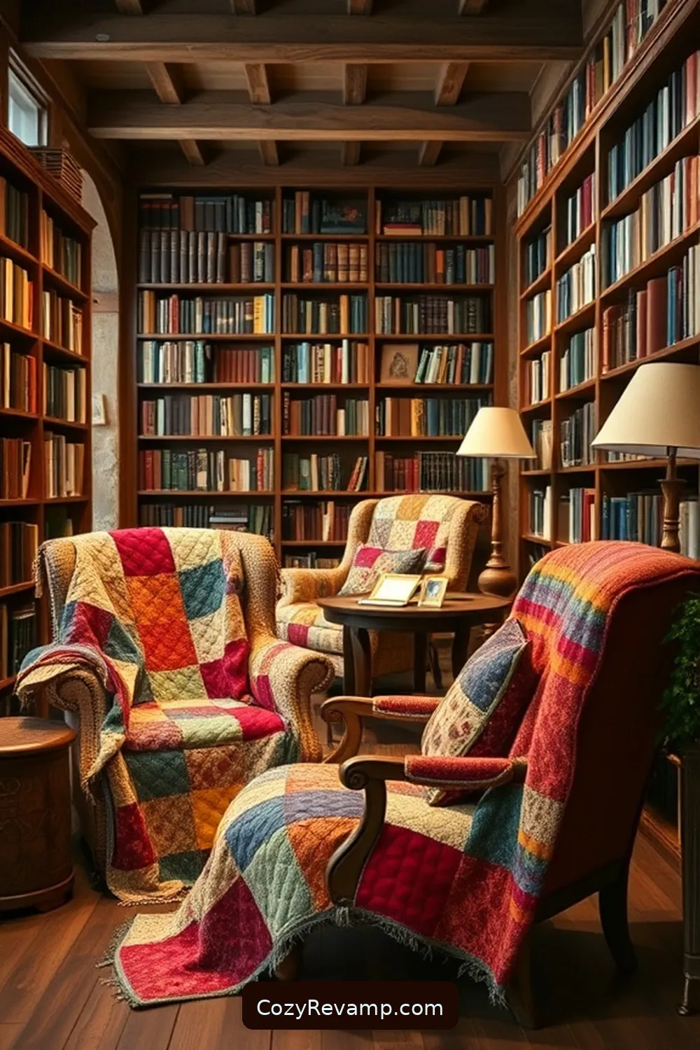 Quilted Reading Blankets for 18 Inspiring Ideas for a Rustic Library With Upcycled Fabric Material