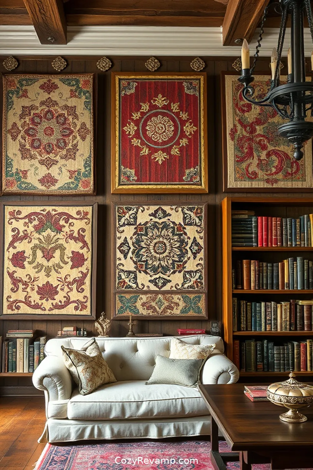 Vintage Fabric Wall Art for 18 Inspiring Ideas for a Rustic Library With Upcycled Fabric Material