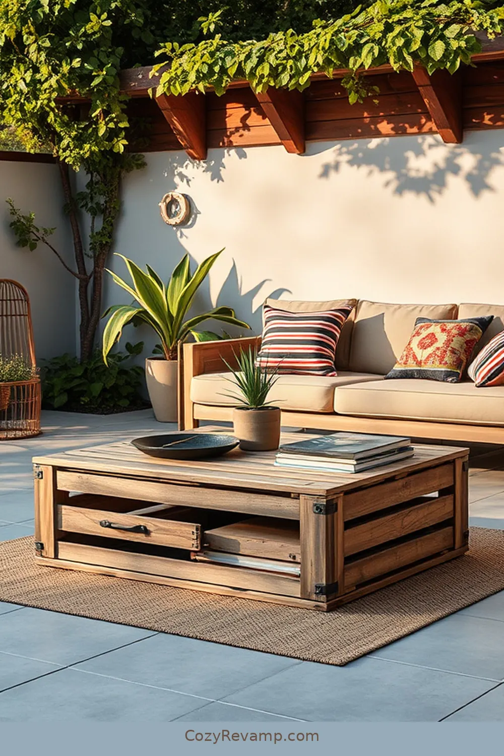 18 Inspiring Minimalist Outdoor Patio Ideas With Reclaimed Materials 10 Wooden Crate Coffee Table for 18 Inspiring Minimalist Outdoor Patio Ideas With Reclaimed Materials