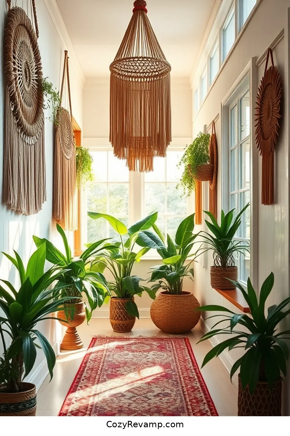 18 Stunning Bohemian Hallway Ideas Featuring Natural Fibers 3 2. Macramé Wall Hangings to Add Texture for 18 Stunning Bohemian Hallway Ideas Featuring Natural Fibers