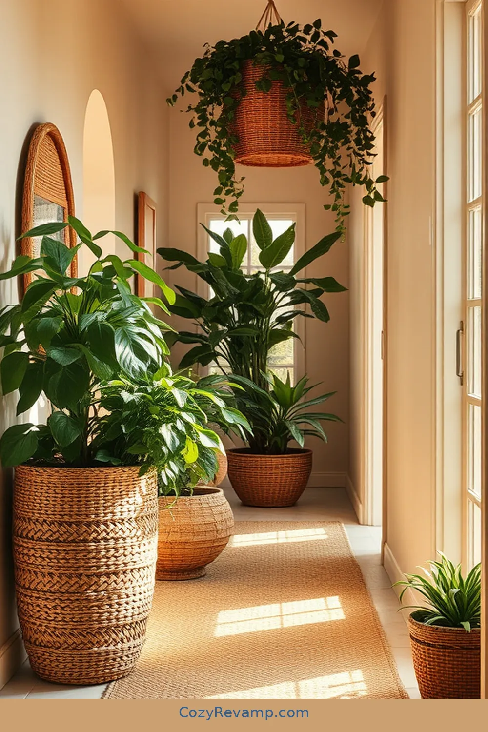 18 Stunning Bohemian Hallway Ideas Featuring Natural Fibers 4 3. Rattan Baskets for Stylish Storage for 18 Stunning Bohemian Hallway Ideas Featuring Natural Fibers