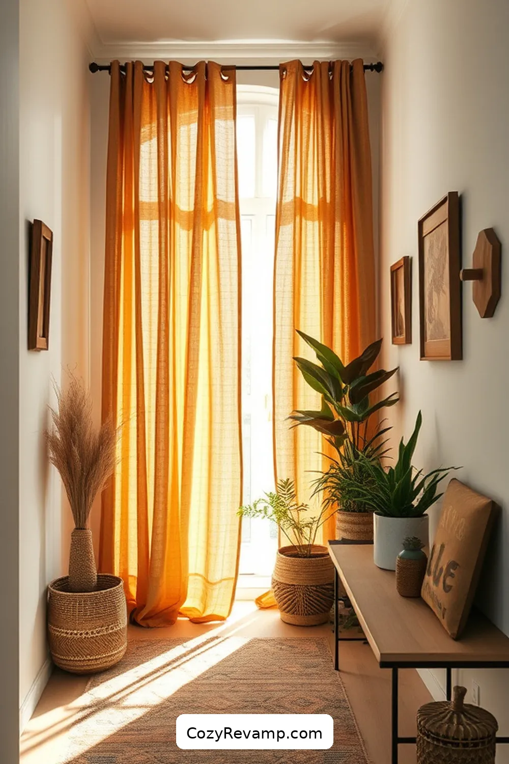 18 Stunning Bohemian Hallway Ideas Featuring Natural Fibers 8 7. Natural Fiber Curtains for Soft Light Filtration for 18 Stunning Bohemian Hallway Ideas Featuring Natural Fibers