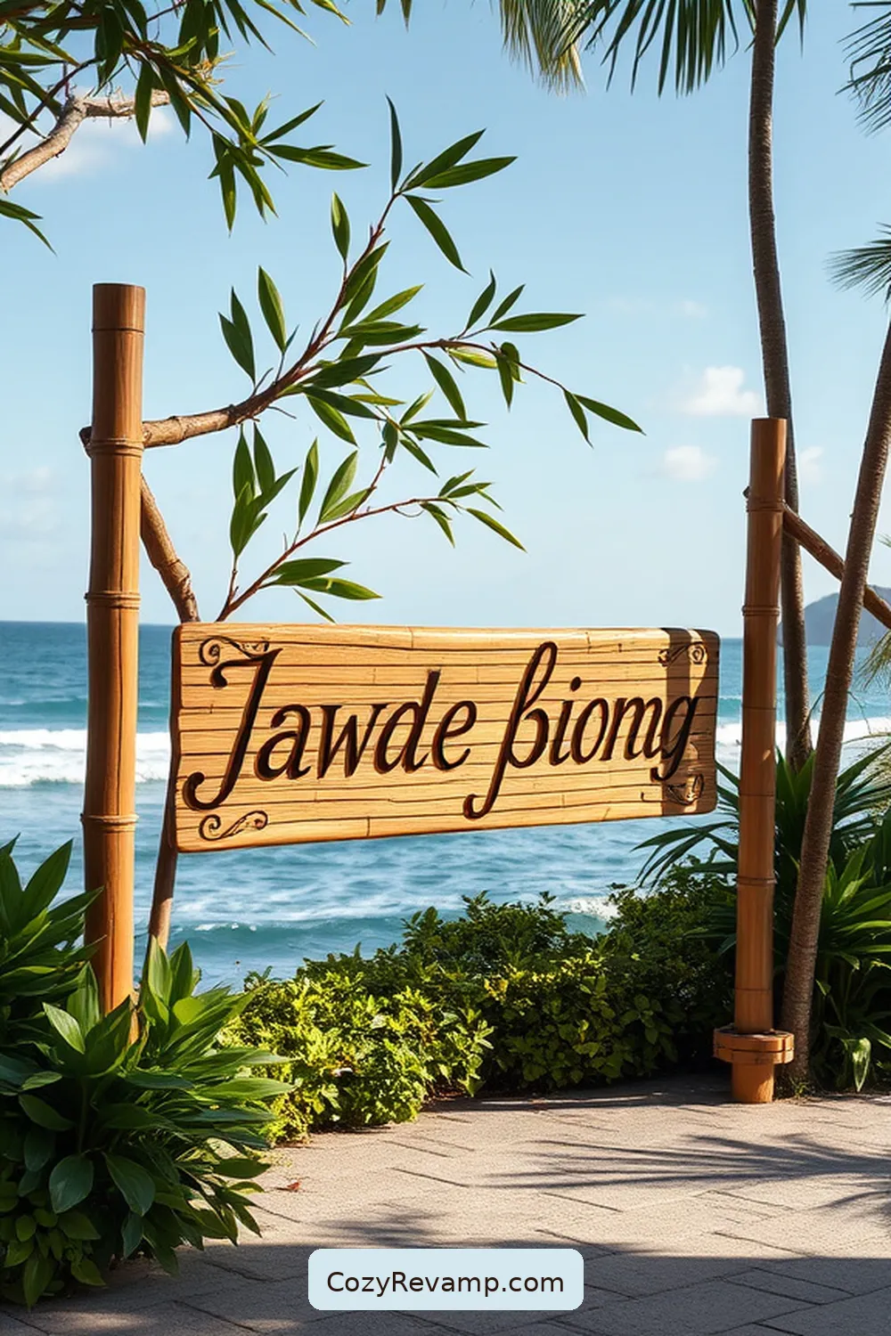 18 Stunning Coastal Entryways Featuring Bamboo Materials 11 Artistic Bamboo Signage: Personalized Welcome for 18 Stunning Coastal Entryways Featuring Bamboo Materials