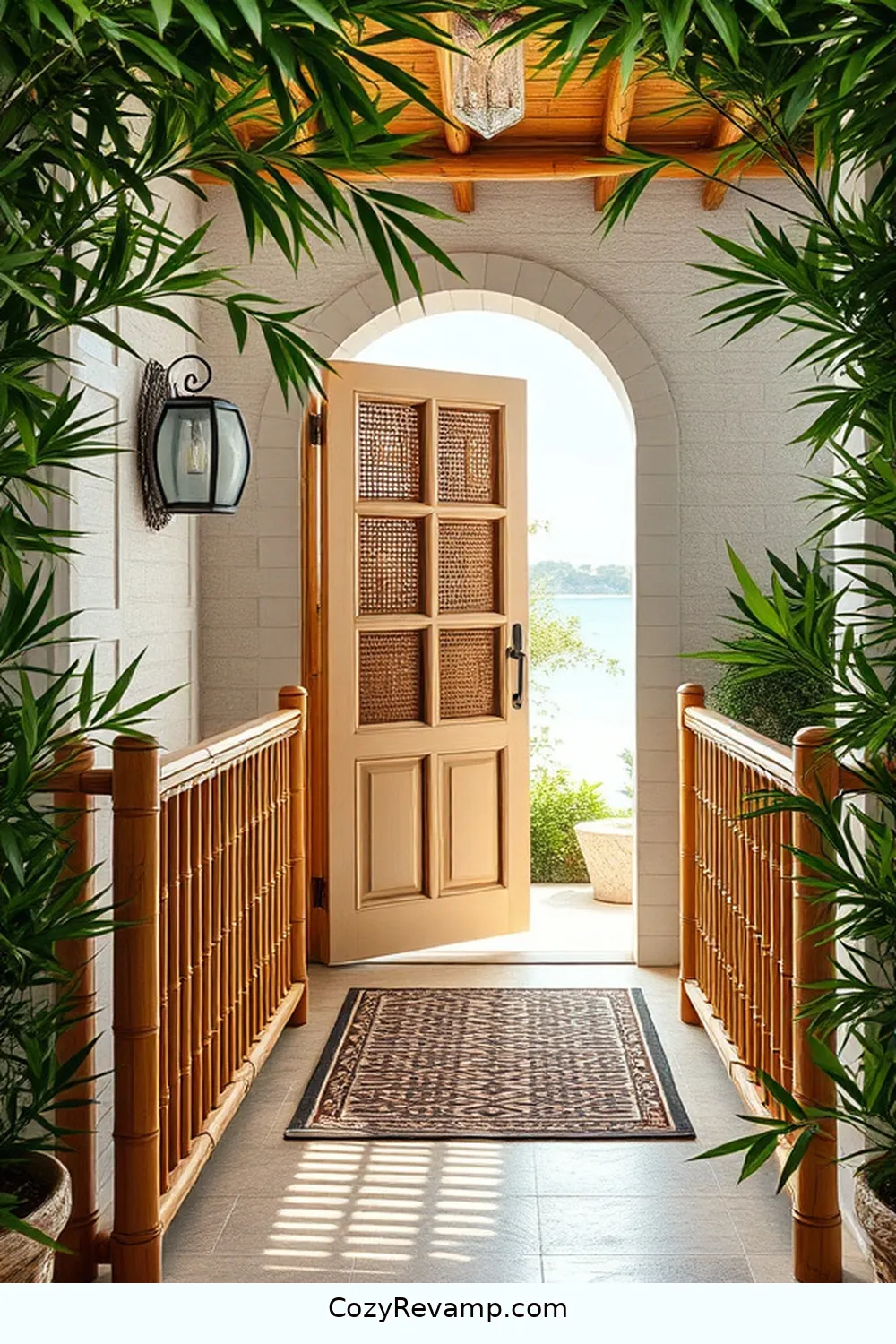 18 Stunning Coastal Entryways Featuring Bamboo Materials 14 Bamboo Accents: Small Details, Big Impact for 18 Stunning Coastal Entryways Featuring Bamboo Materials