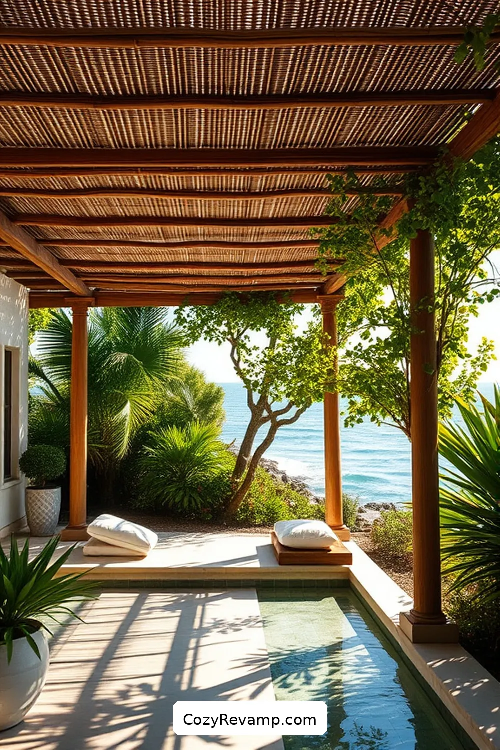 18 Stunning Coastal Entryways Featuring Bamboo Materials 6 Bamboo Pergolas: Shade and Style for 18 Stunning Coastal Entryways Featuring Bamboo Materials