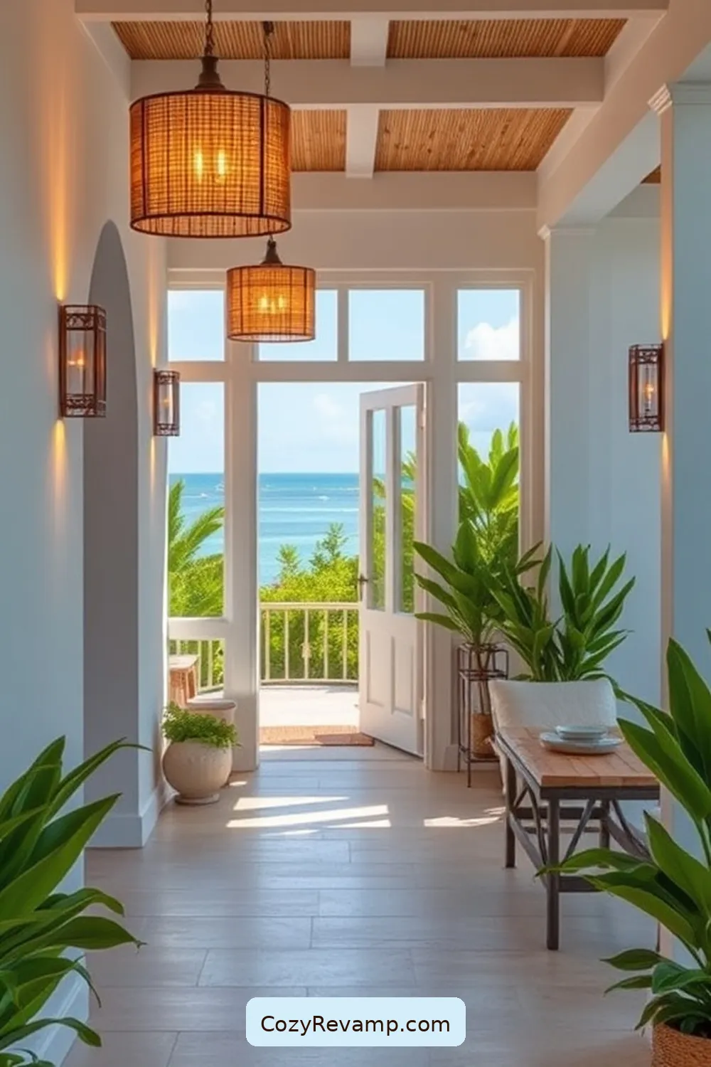 18 Stunning Coastal Entryways Featuring Bamboo Materials 9 Coastal-inspired Bamboo Lighting: Illuminate Your Entry for 18 Stunning Coastal Entryways Featuring Bamboo Materials