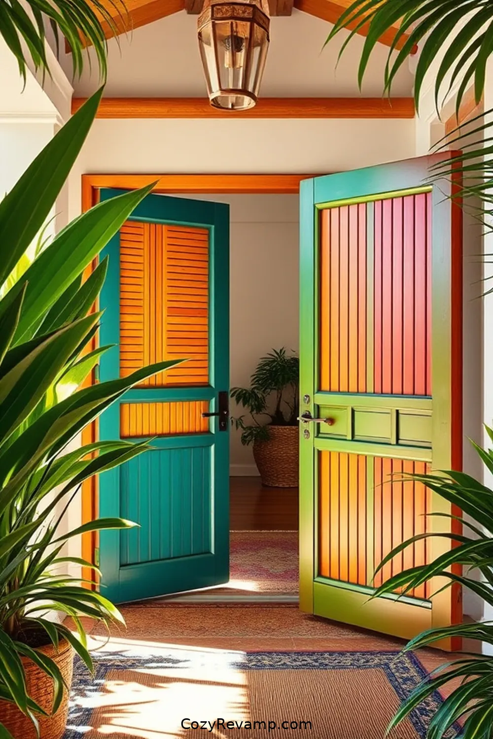 18 Stunning Coastal Entryways Featuring Bamboo Materials 5 Vibrant Bamboo Doors: A Splash of Color for 18 Stunning Coastal Entryways Featuring Bamboo Materials