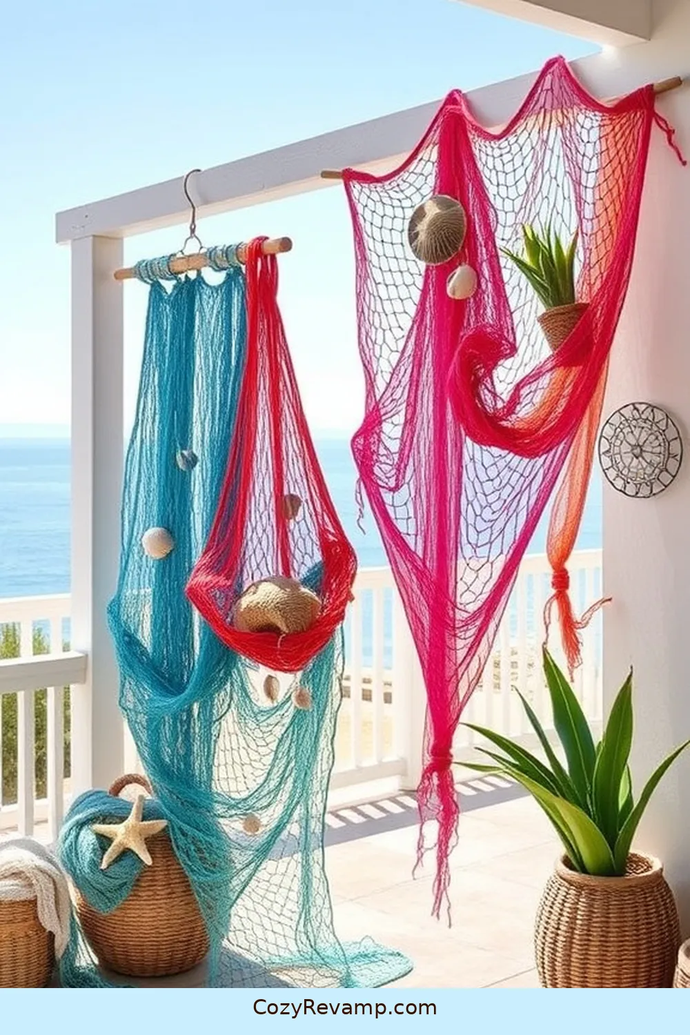 18 Stunning Ideas for a Coastal Outdoor Patio With Reclaimed Materials 9 Old Fishing Nets: Decorative Wall Hangings for 18 Stunning Ideas for a Coastal Outdoor Patio With Reclaimed Materials