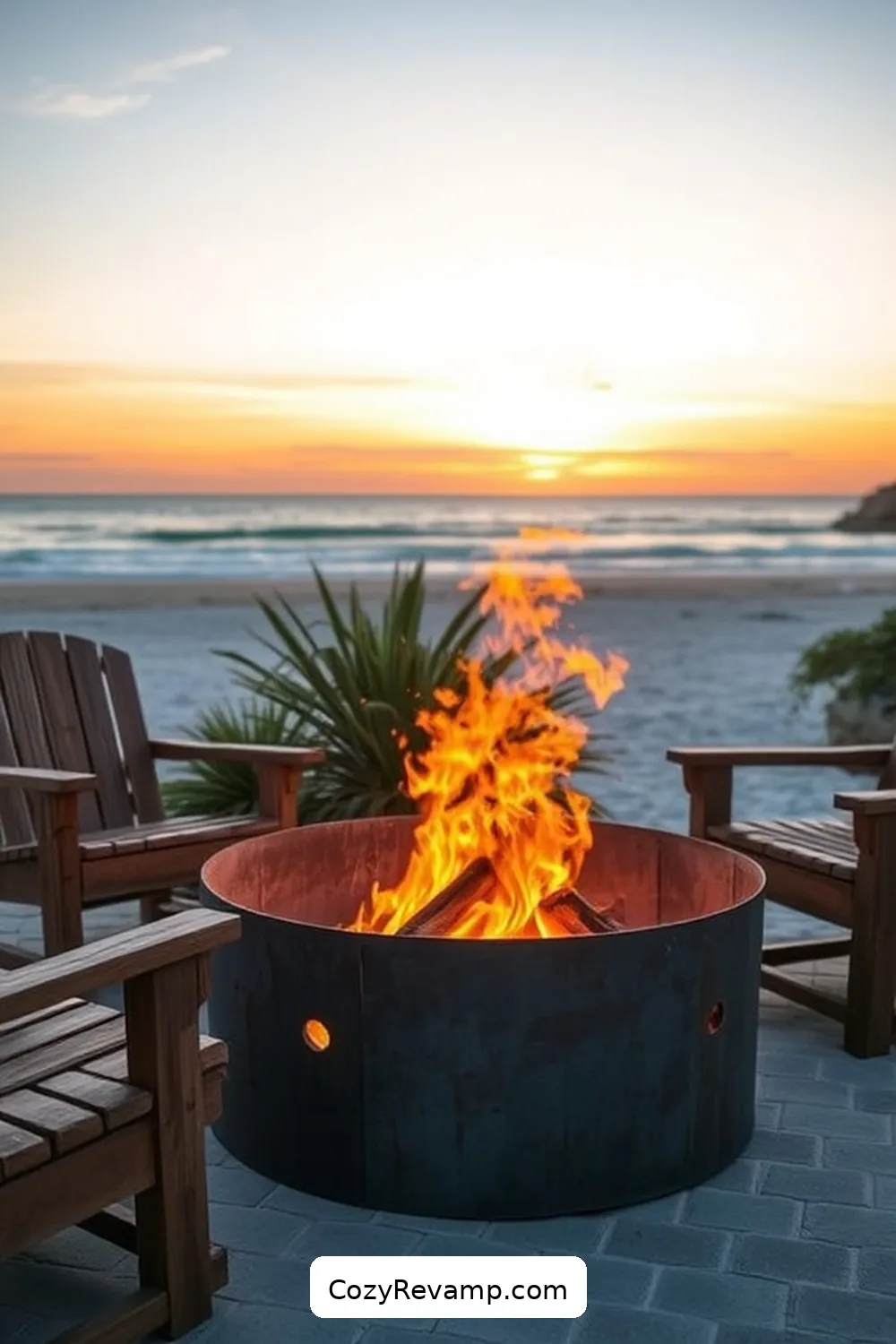 18 Stunning Ideas for a Coastal Outdoor Patio With Reclaimed Materials 11 Reclaimed Metal Fire Pit: Cozy Gatherings for 18 Stunning Ideas for a Coastal Outdoor Patio With Reclaimed Materials