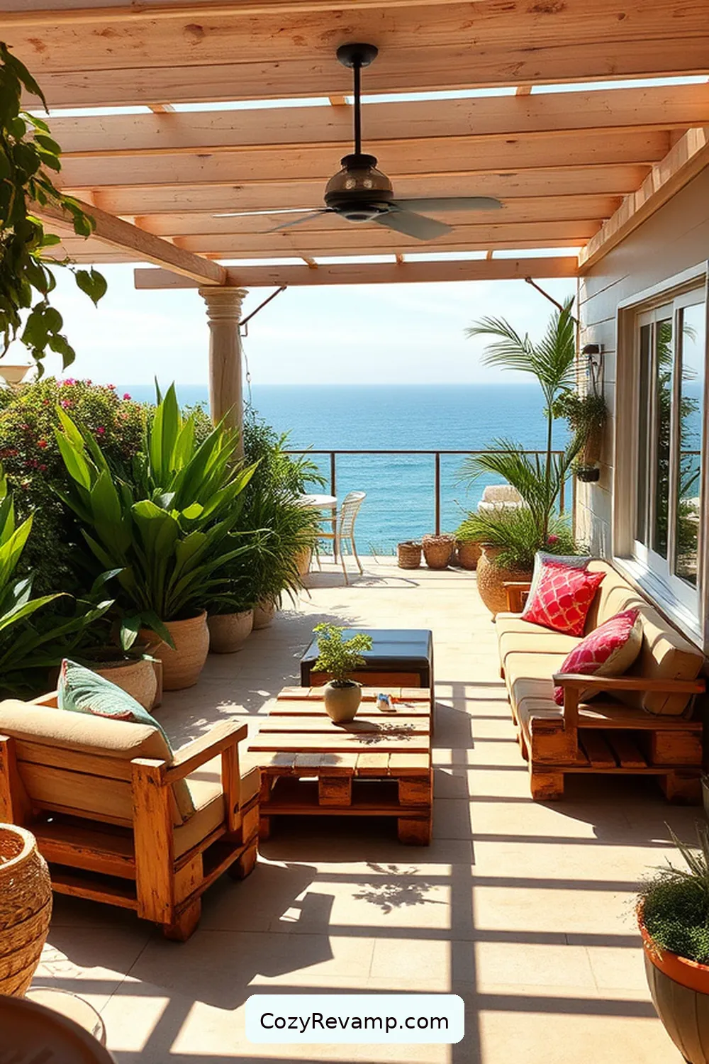 18 Stunning Ideas for a Coastal Outdoor Patio With Reclaimed Materials 6 Upcycled Pallet Seating: Affordable Comfort for 18 Stunning Ideas for a Coastal Outdoor Patio With Reclaimed Materials