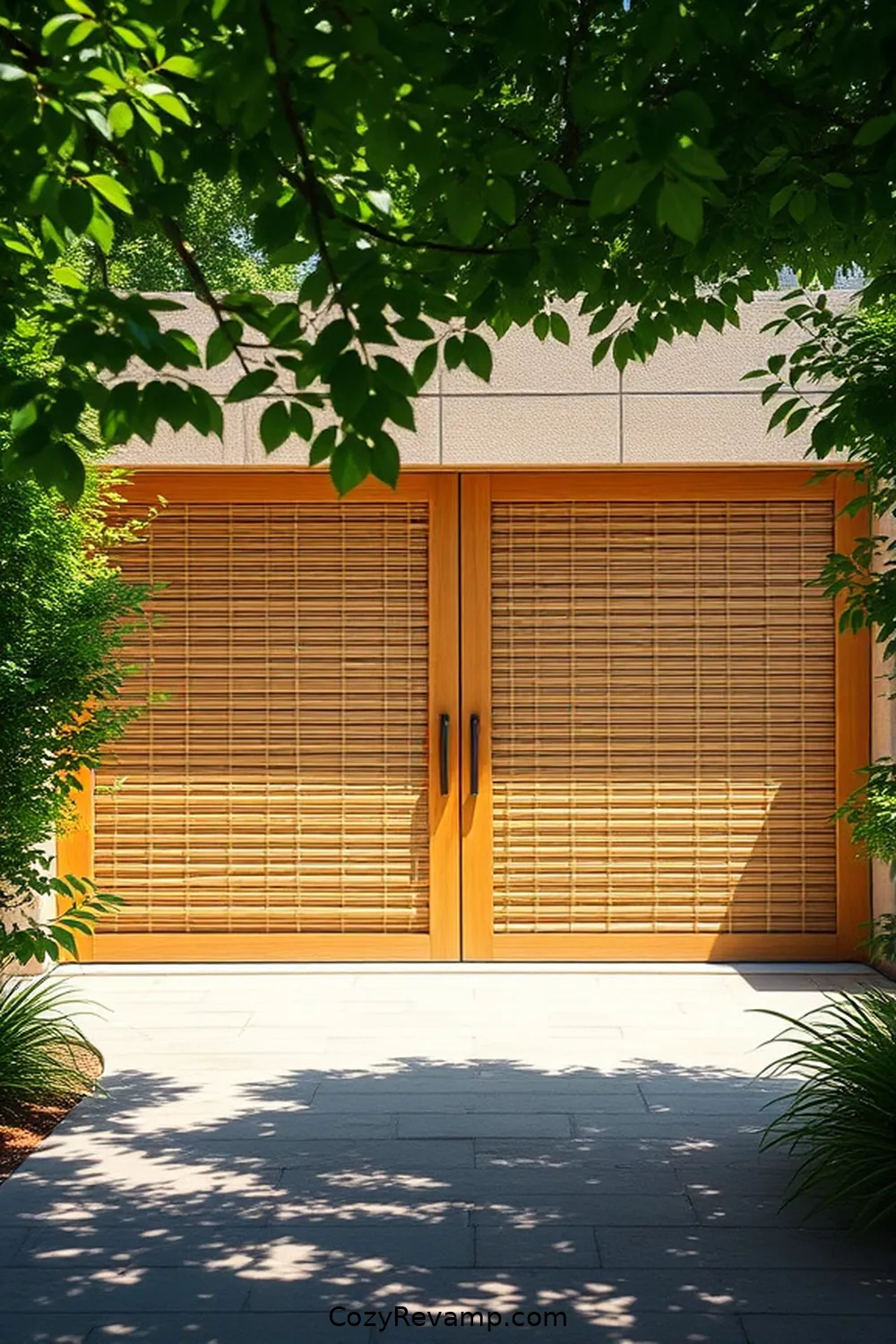 18 Stunning Minimalist Garage Ideas Using Bamboo Material 11 Bamboo Slat Doors for Garage Entrances for 18 Stunning Minimalist Garage Ideas Using Bamboo Material