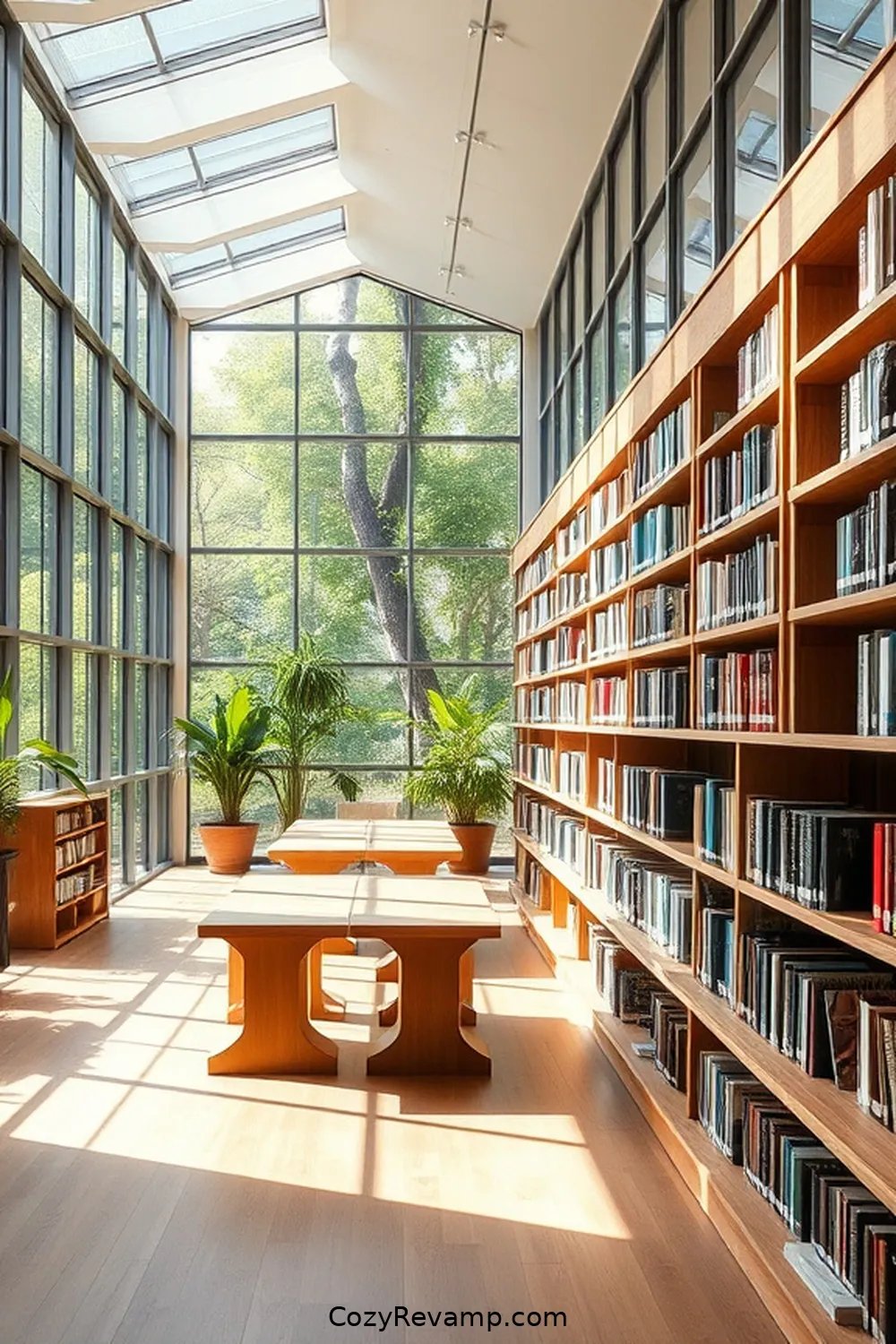 The Bright and Airy Library in Sydney for 18 Stunning Minimalist Libraries With Reclaimed Materials