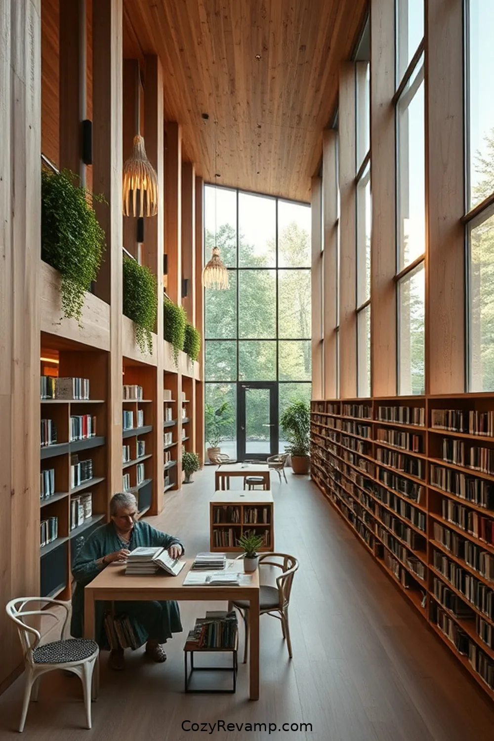 The Innovative Library in Zurich for 18 Stunning Minimalist Libraries With Reclaimed Materials