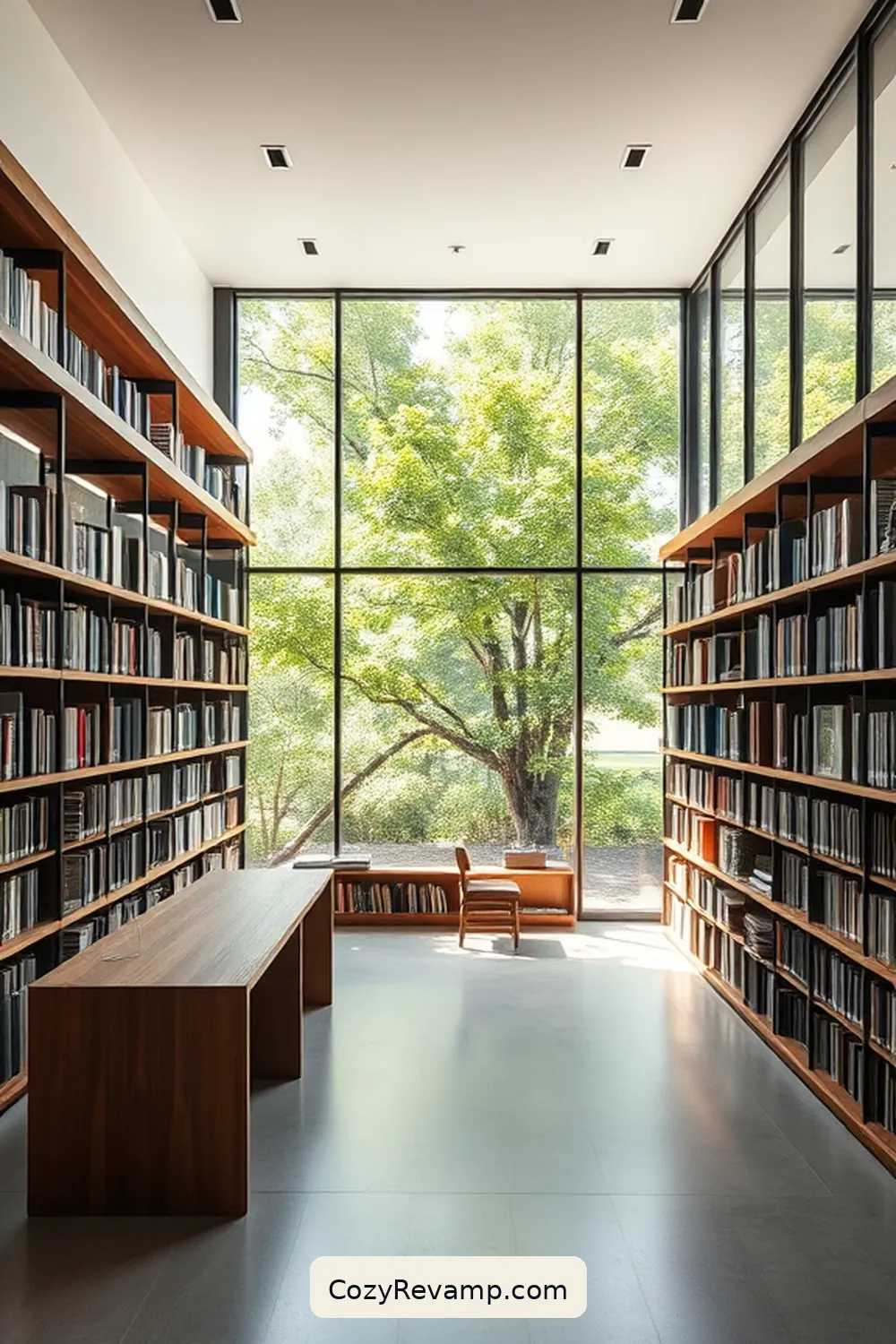 The Reclaimed Wood Library in Seattle for 18 Stunning Minimalist Libraries With Reclaimed Materials