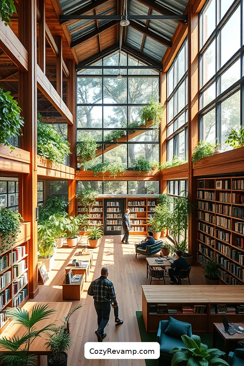 The Upcycled Library in San Francisco for 18 Stunning Minimalist Libraries With Reclaimed Materials