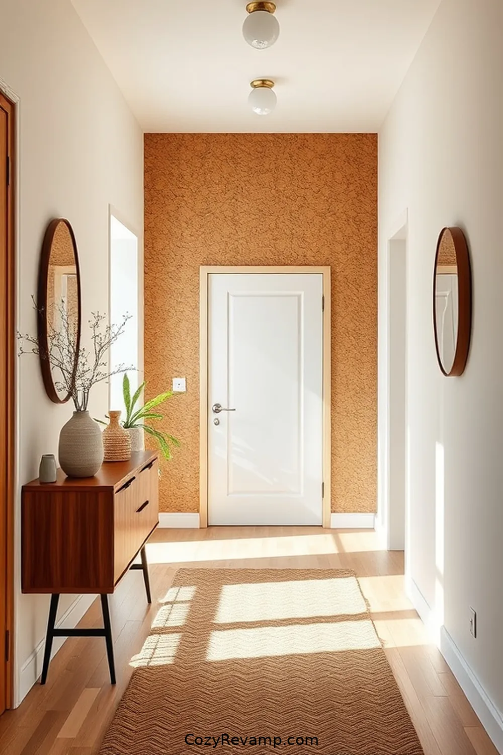 18 Stunning Scandinavian Hallways Featuring Cork Material 4 Bold Statements: Cork Accent Wall in a Scandinavian Hallway for 18 Stunning Scandinavian Hallways Featuring Cork Material