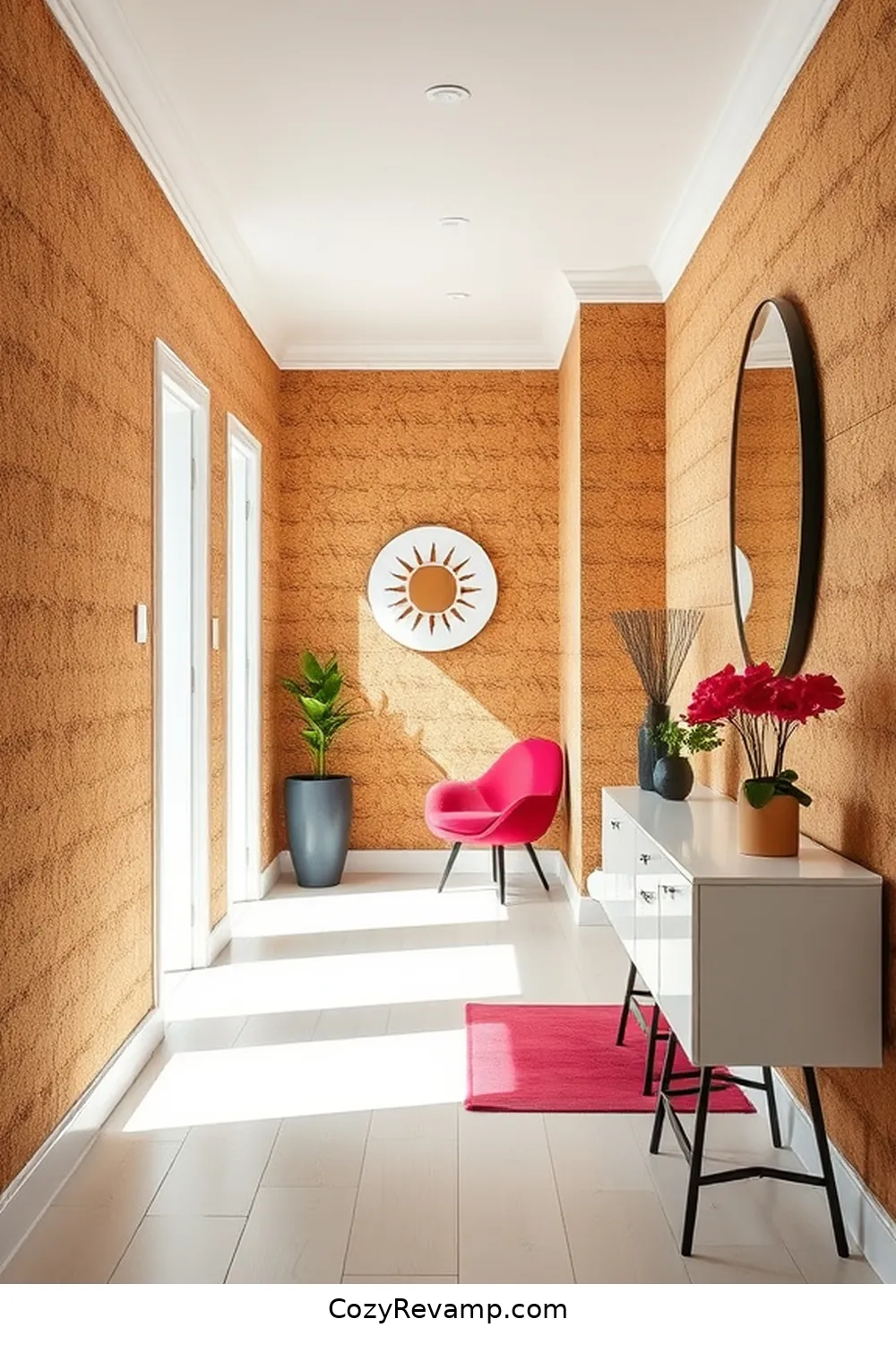 18 Stunning Scandinavian Hallways Featuring Cork Material 18 Color Pop: Bright Accents With Cork Backdrops for 18 Stunning Scandinavian Hallways Featuring Cork Material