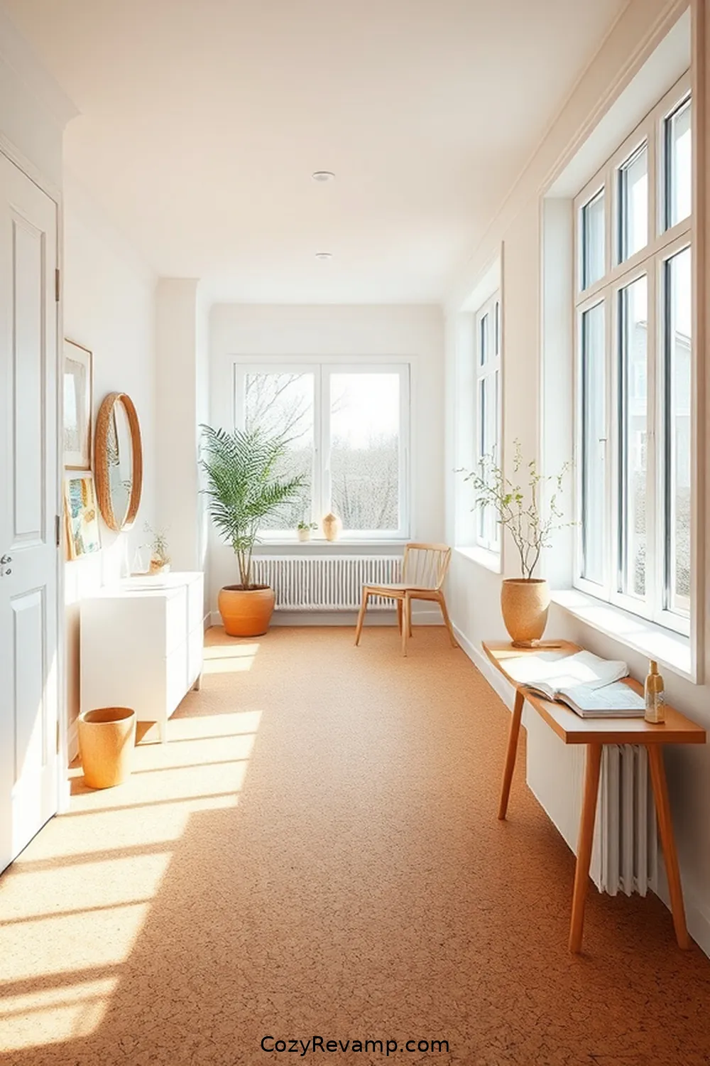 18 Stunning Scandinavian Hallways Featuring Cork Material 5 Light and Airy: Cork Flooring and Natural Light for 18 Stunning Scandinavian Hallways Featuring Cork Material