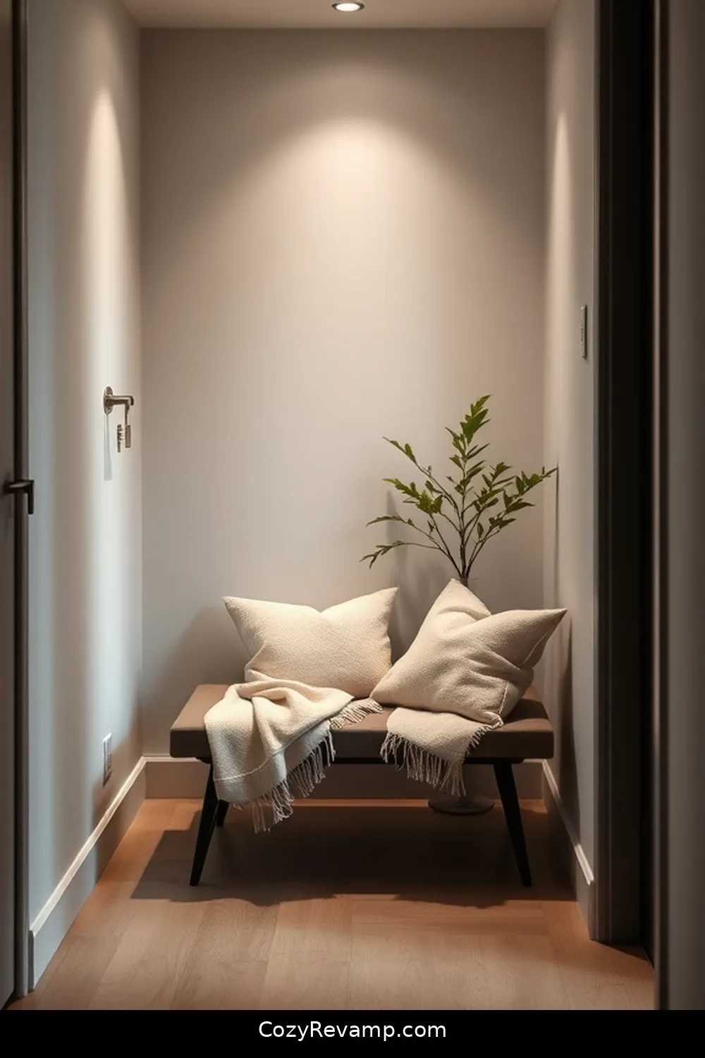 18 Ways to Design a Minimalist Hallway With Organic Cotton Material 15 Feature Organic Cotton Throws on Benches for 18 Ways to Design a Minimalist Hallway With Organic Cotton Material
