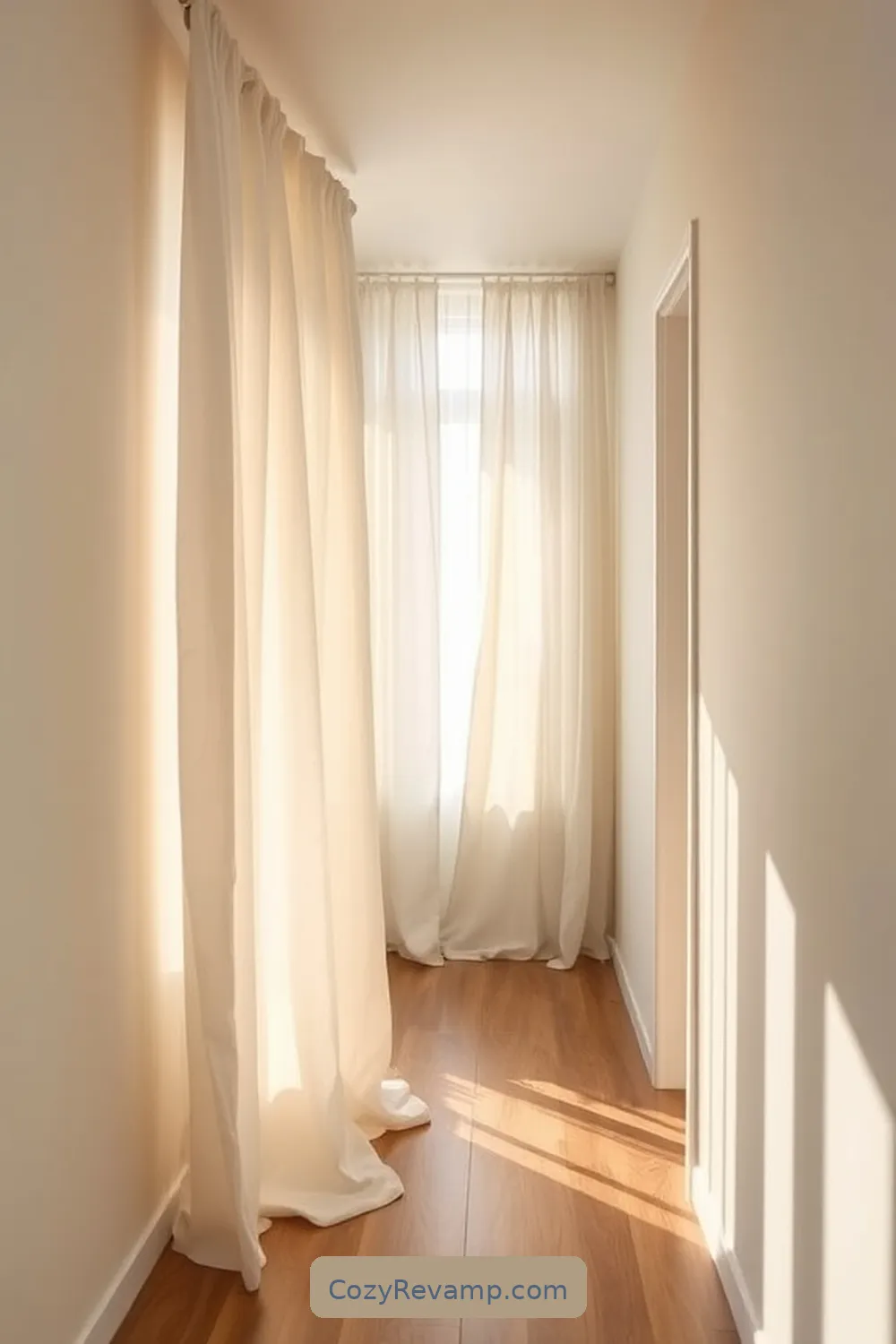 18 Ways to Design a Minimalist Hallway With Organic Cotton Material 4 Incorporate Organic Cotton Curtains for Light Control for 18 Ways to Design a Minimalist Hallway With Organic Cotton Material