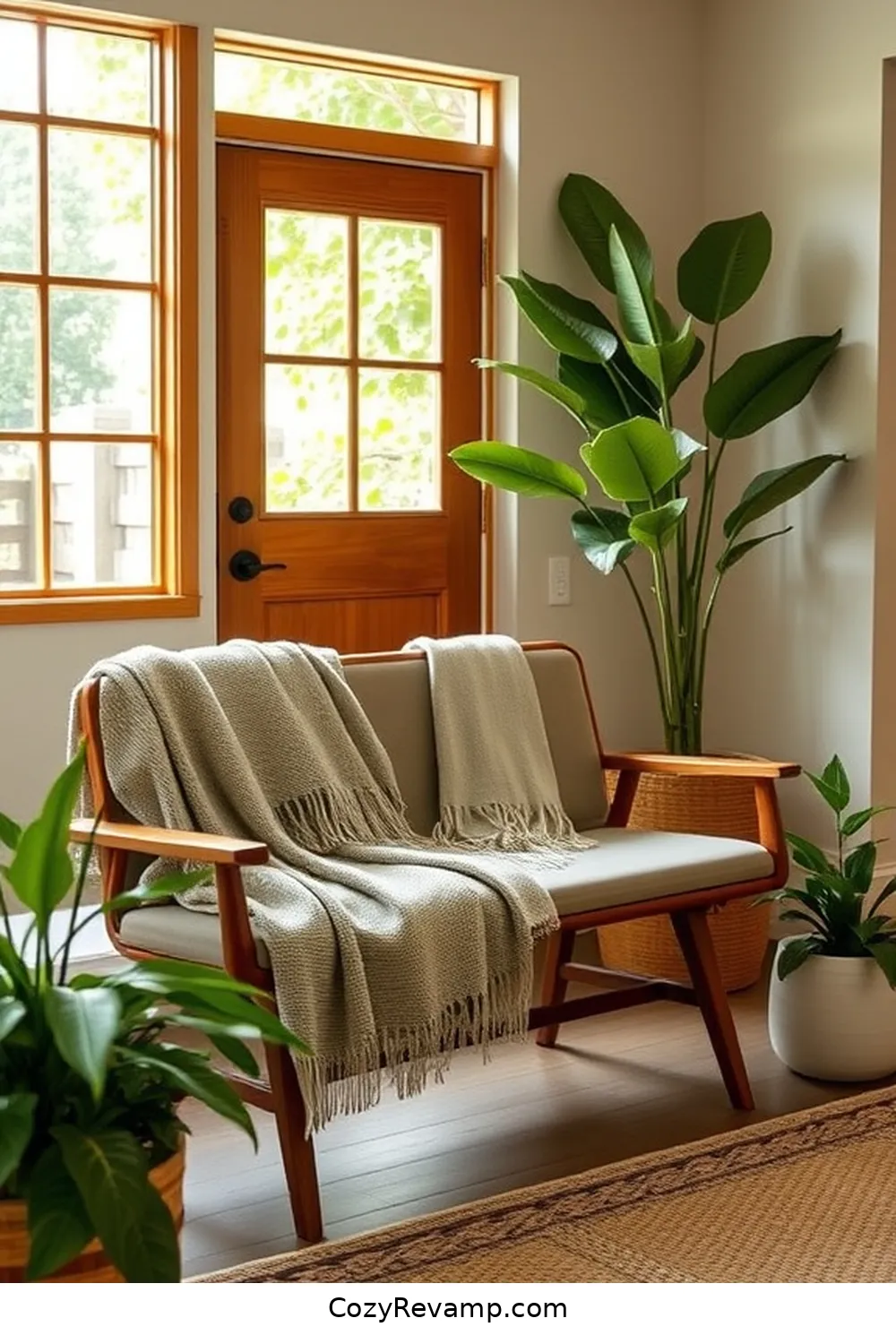 18 Ways to Style Your Mid-Century Modern Entryway With Organic Cotton Material 9 Chic Organic Cotton Throw Blankets for 18 Ways to Style Your Mid-Century Modern Entryway With Organic Cotton Material