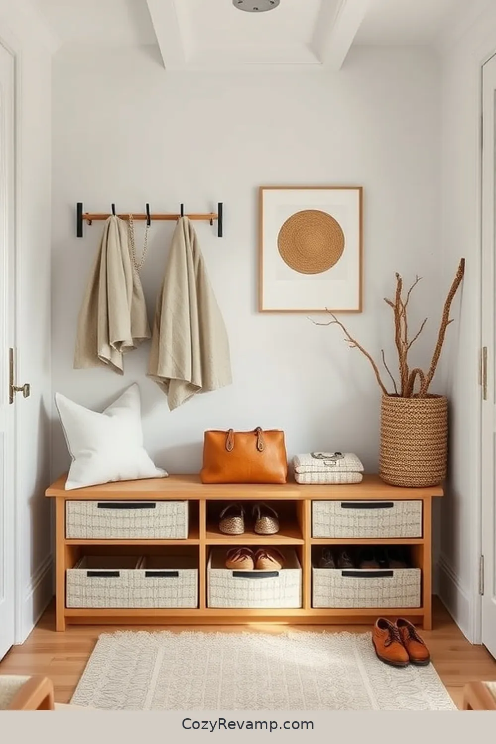 18 Ways to Style Your Mid-Century Modern Entryway With Organic Cotton Material 10 Functional Organic Cotton Shoe Storage for 18 Ways to Style Your Mid-Century Modern Entryway With Organic Cotton Material