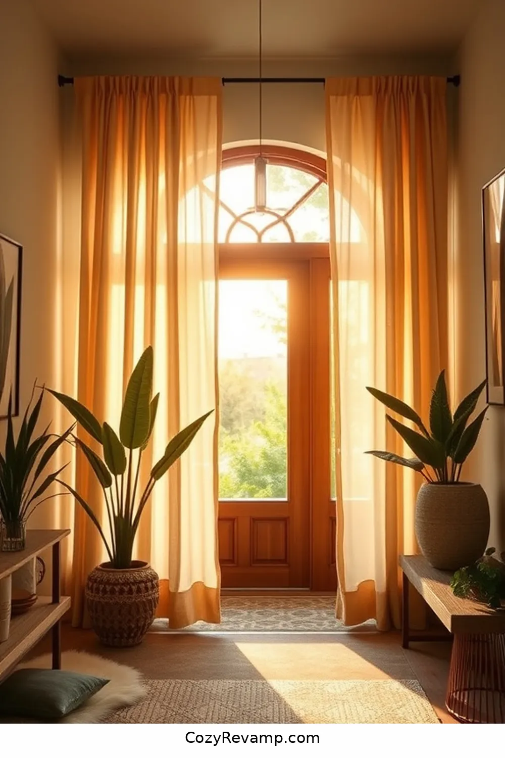 18 Ways to Style Your Mid-Century Modern Entryway With Organic Cotton Material 7 Organic Cotton Curtains for a Warm Glow for 18 Ways to Style Your Mid-Century Modern Entryway With Organic Cotton Material