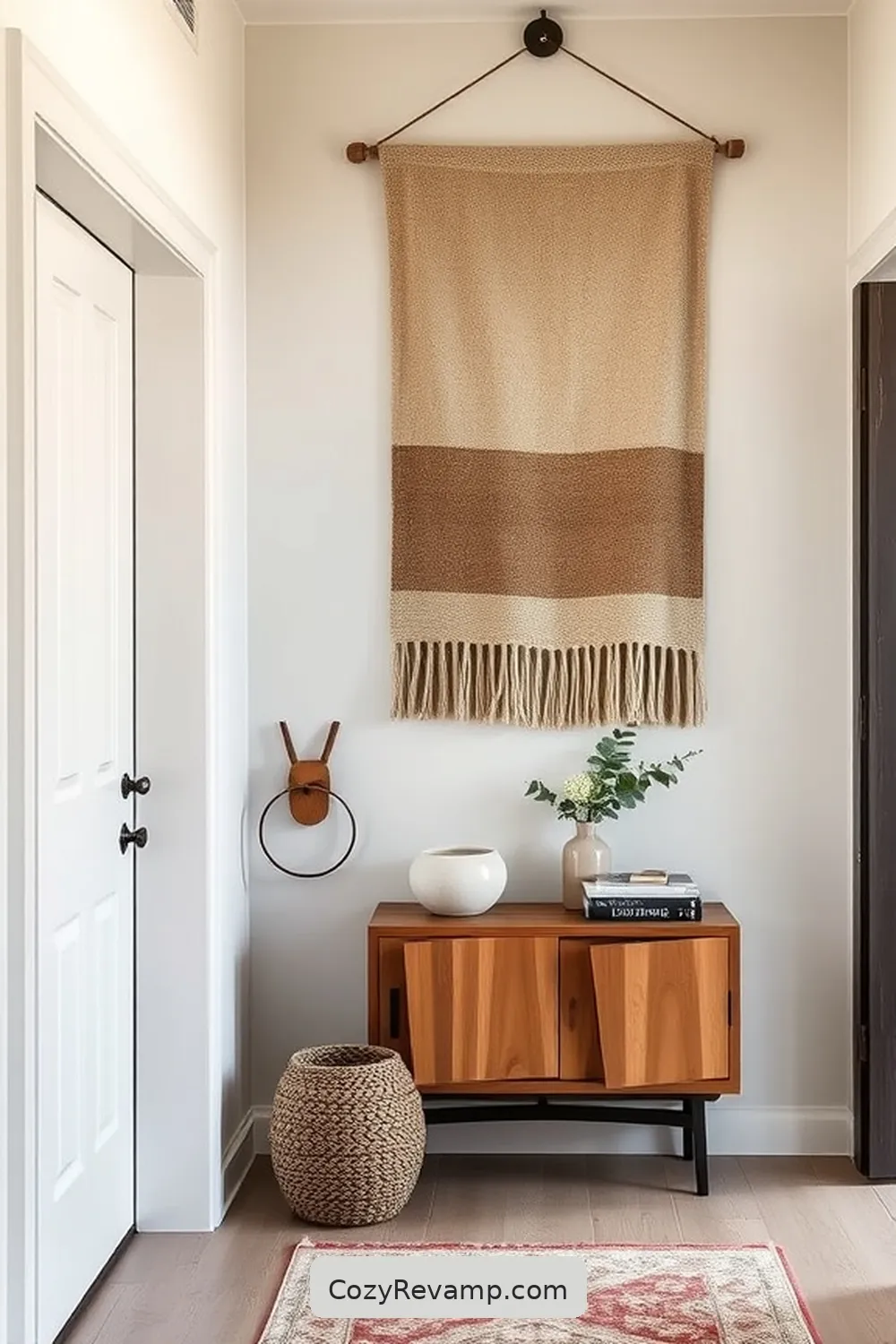 18 Ways to Style Your Mid-Century Modern Entryway With Organic Cotton Material 3 Stylish Organic Cotton Wall Hangings for 18 Ways to Style Your Mid-Century Modern Entryway With Organic Cotton Material