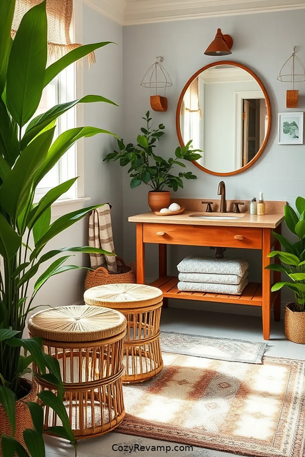 Bamboo Accent Furniture for 18 Ways to Use Bamboo Material in Your Bohemian Bathroom