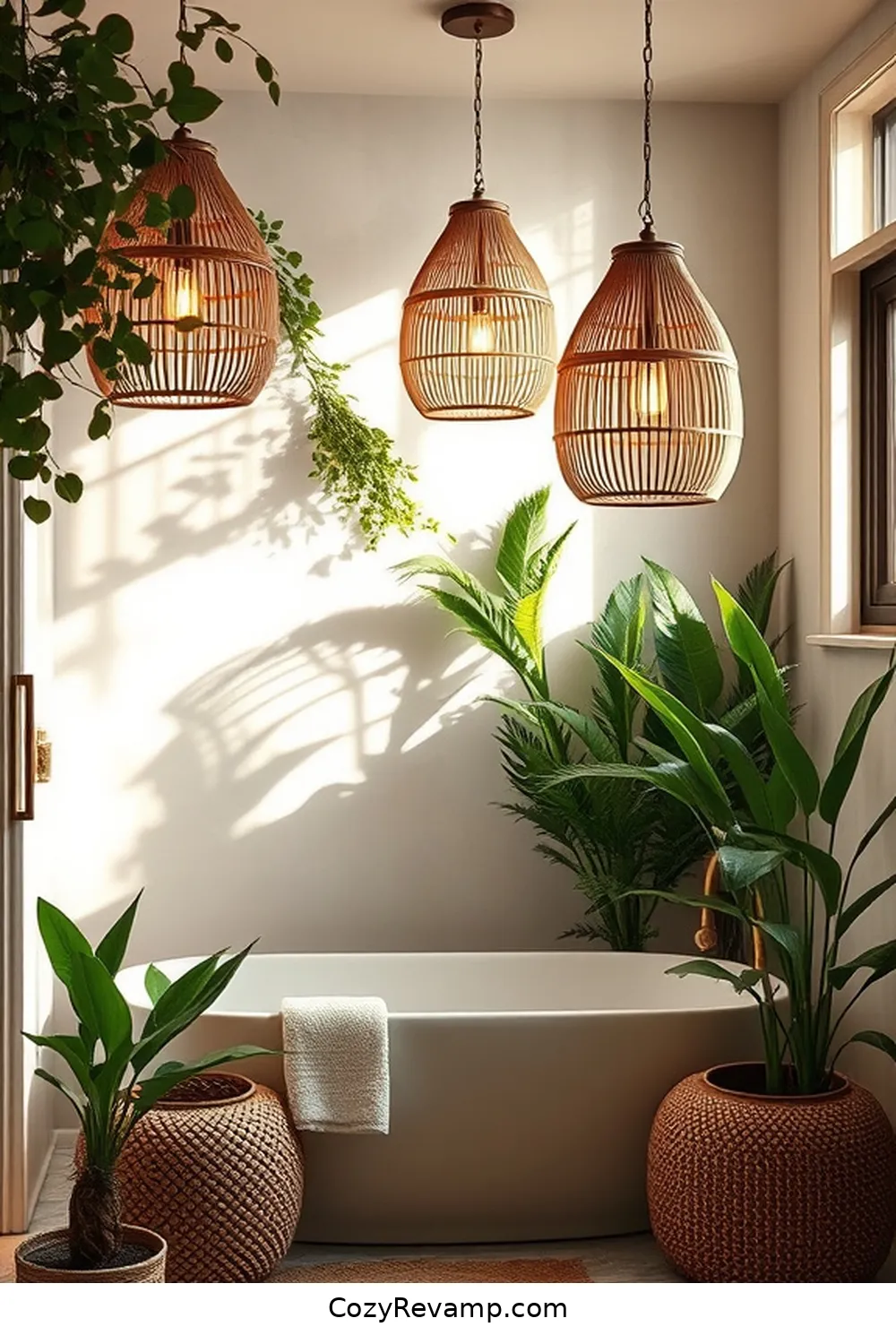 Bamboo Lighting Fixtures for 18 Ways to Use Bamboo Material in Your Bohemian Bathroom