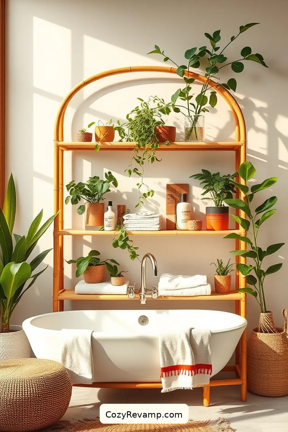 Bamboo Shelving Units for 18 Ways to Use Bamboo Material in Your Bohemian Bathroom