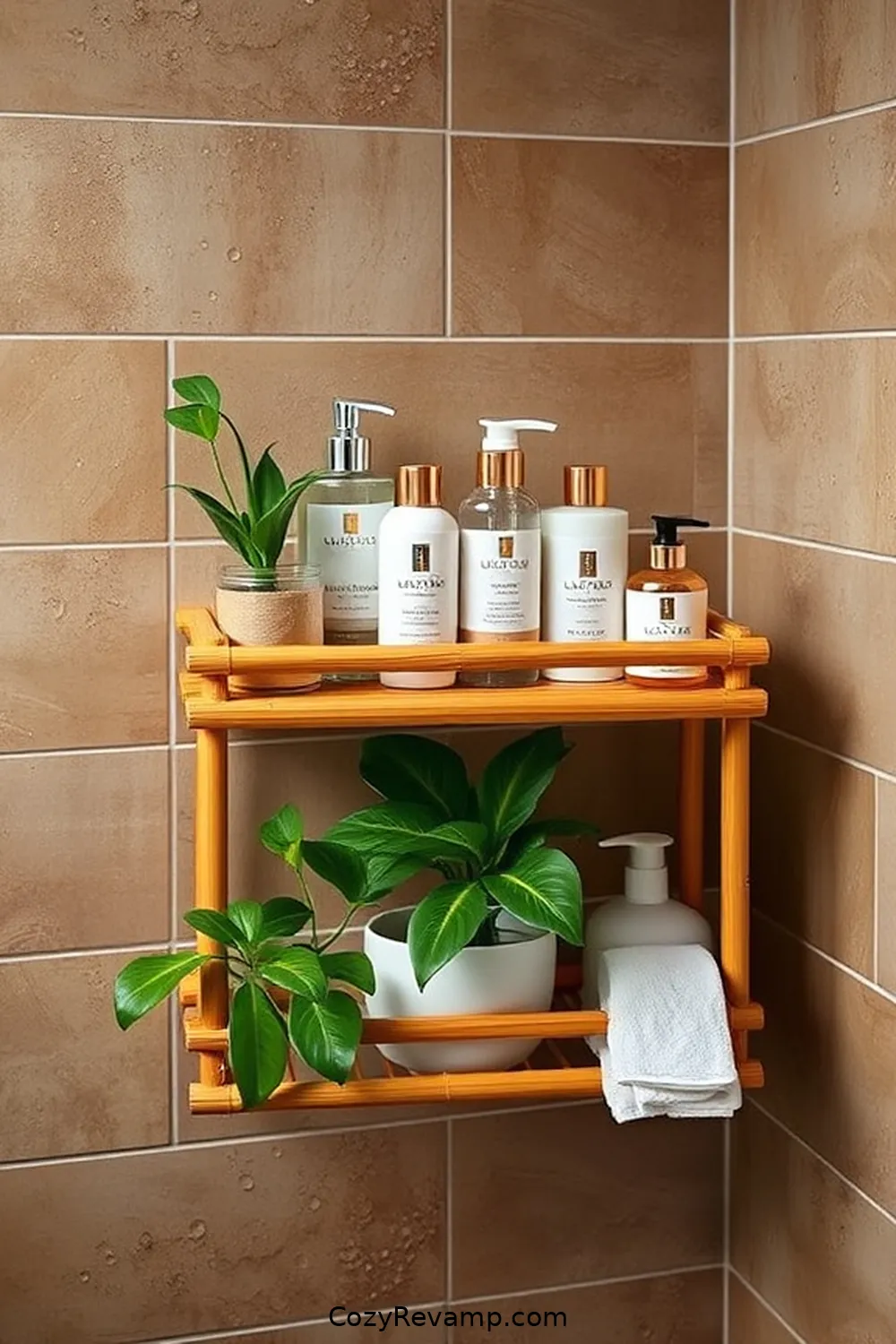 Bamboo Shower Caddy for 18 Ways to Use Bamboo Material in Your Bohemian Bathroom