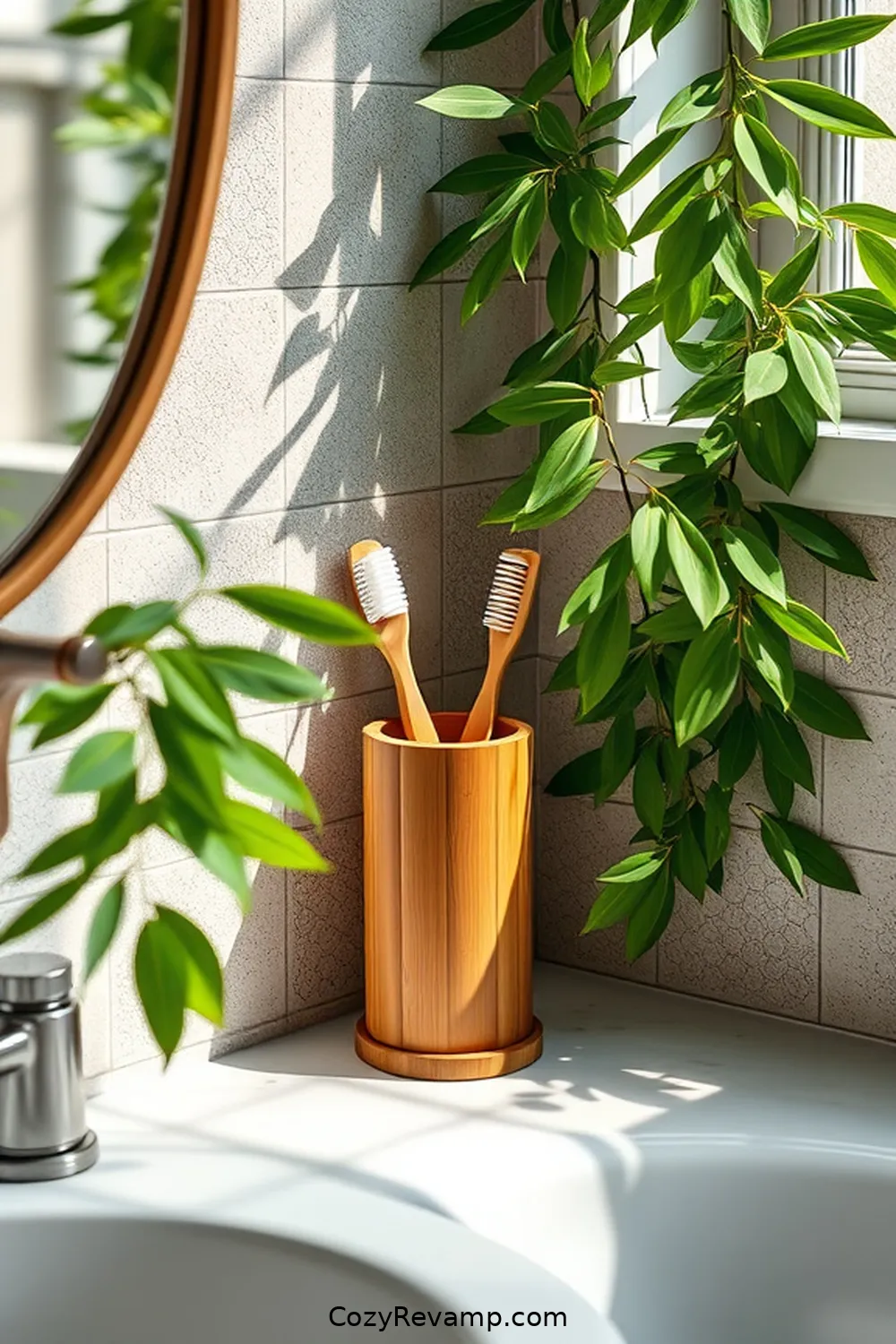 Bamboo Toothbrush Holder for 18 Ways to Use Bamboo Material in Your Bohemian Bathroom