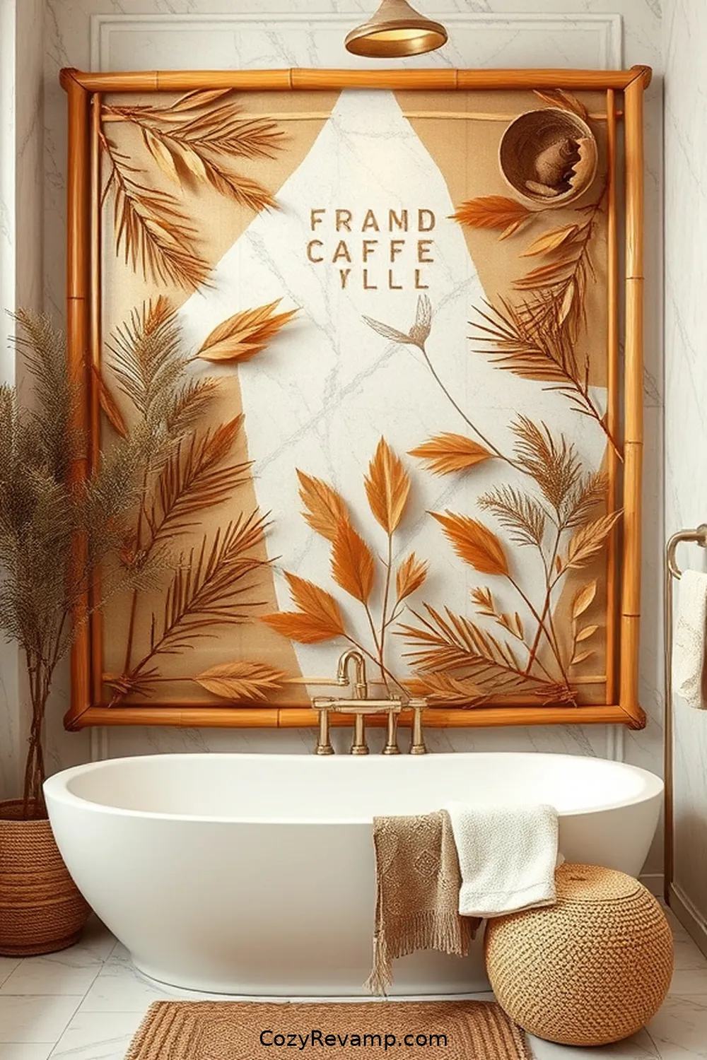 Bamboo Wall Art for 18 Ways to Use Bamboo Material in Your Bohemian Bathroom