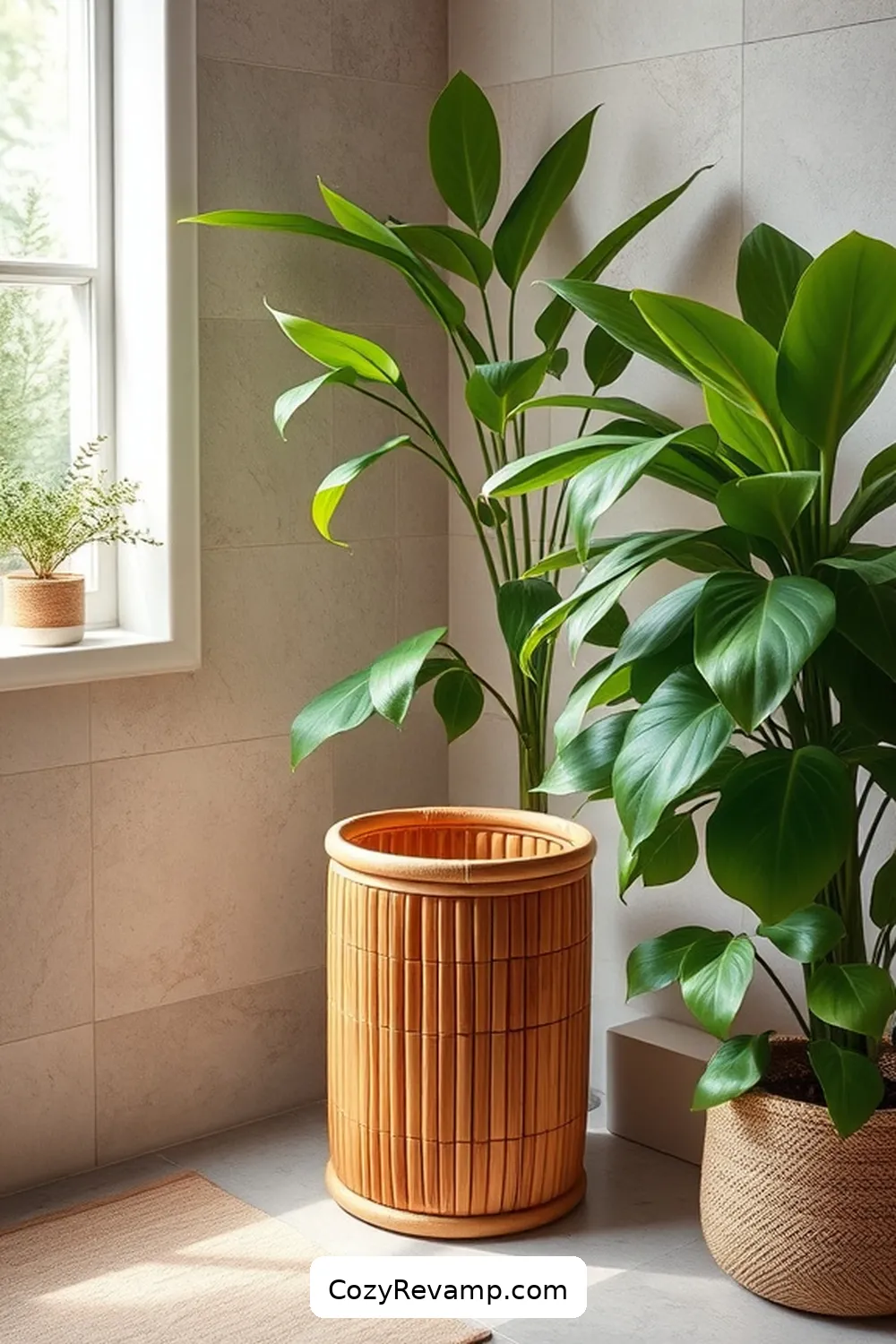 Bamboo Waste Bin for 18 Ways to Use Bamboo Material in Your Bohemian Bathroom
