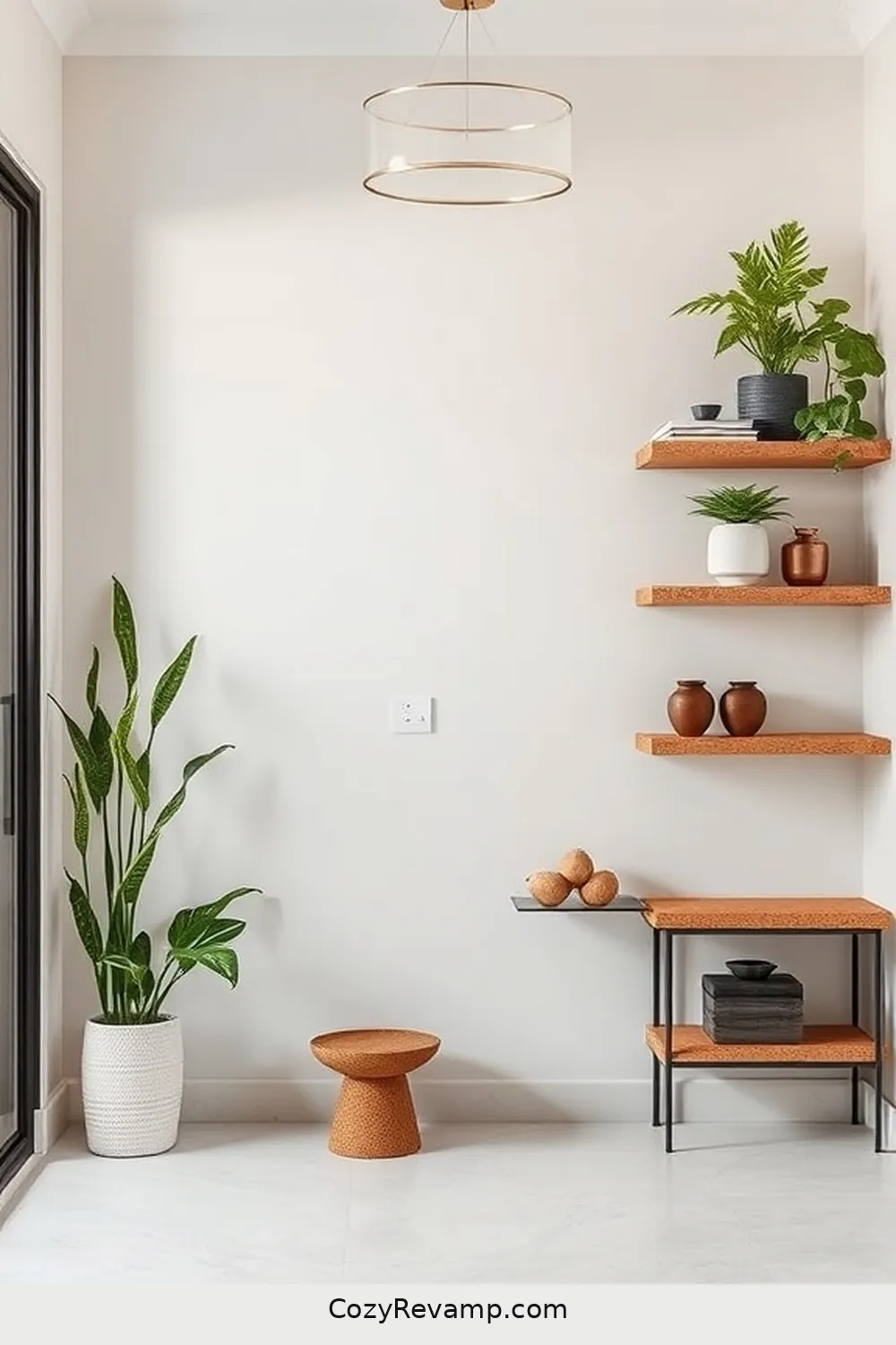 18 Ways to Use Cork Material for a Minimalist Entryway 16 Cork Shelves for Displaying Decor for 18 Ways to Use Cork Material for a Minimalist Entryway