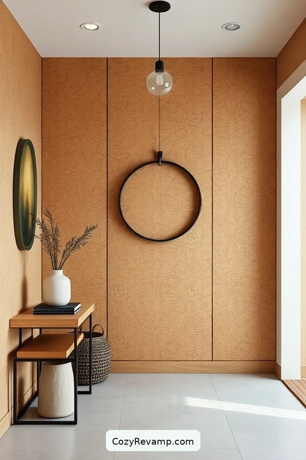 18 Ways to Use Cork Material for a Minimalist Entryway 3 Cork Wall Panels for Texture for 18 Ways to Use Cork Material for a Minimalist Entryway
