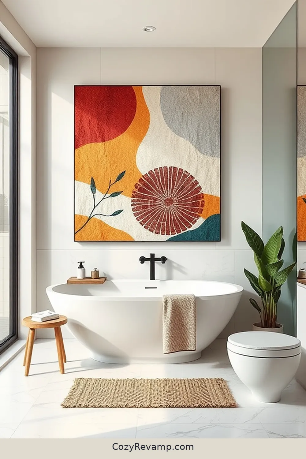 Organic Cotton Wall Art for 18 Ways to Use Organic Cotton Material in Your Mid-Century Modern Bathroom