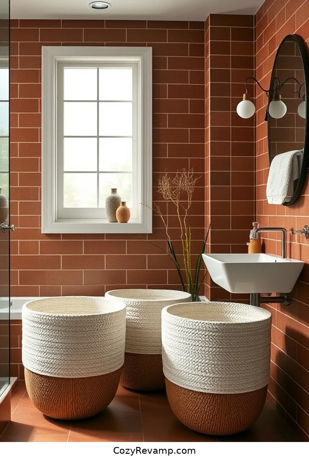 Organic Cotton Waste Baskets for 18 Ways to Use Organic Cotton Material in Your Mid-Century Modern Bathroom