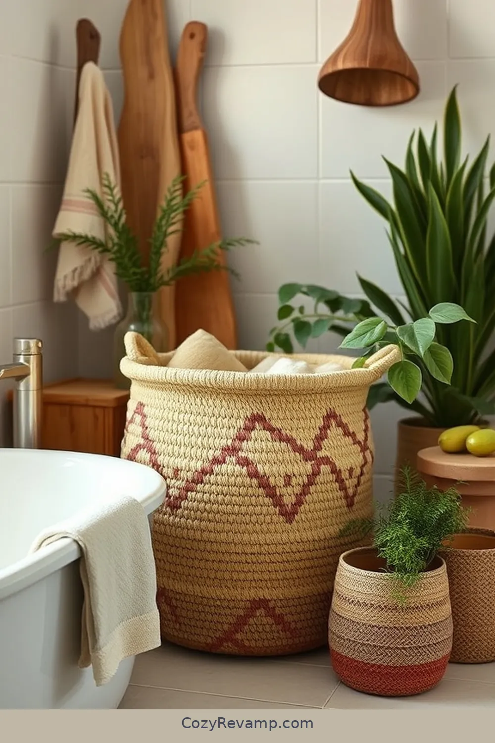 18 Ways to Use Organic Cotton Materials for a Rustic Bathroom 18 Handwoven Organic Cotton Basket Weave for 18 Ways to Use Organic Cotton Materials for a Rustic Bathroom