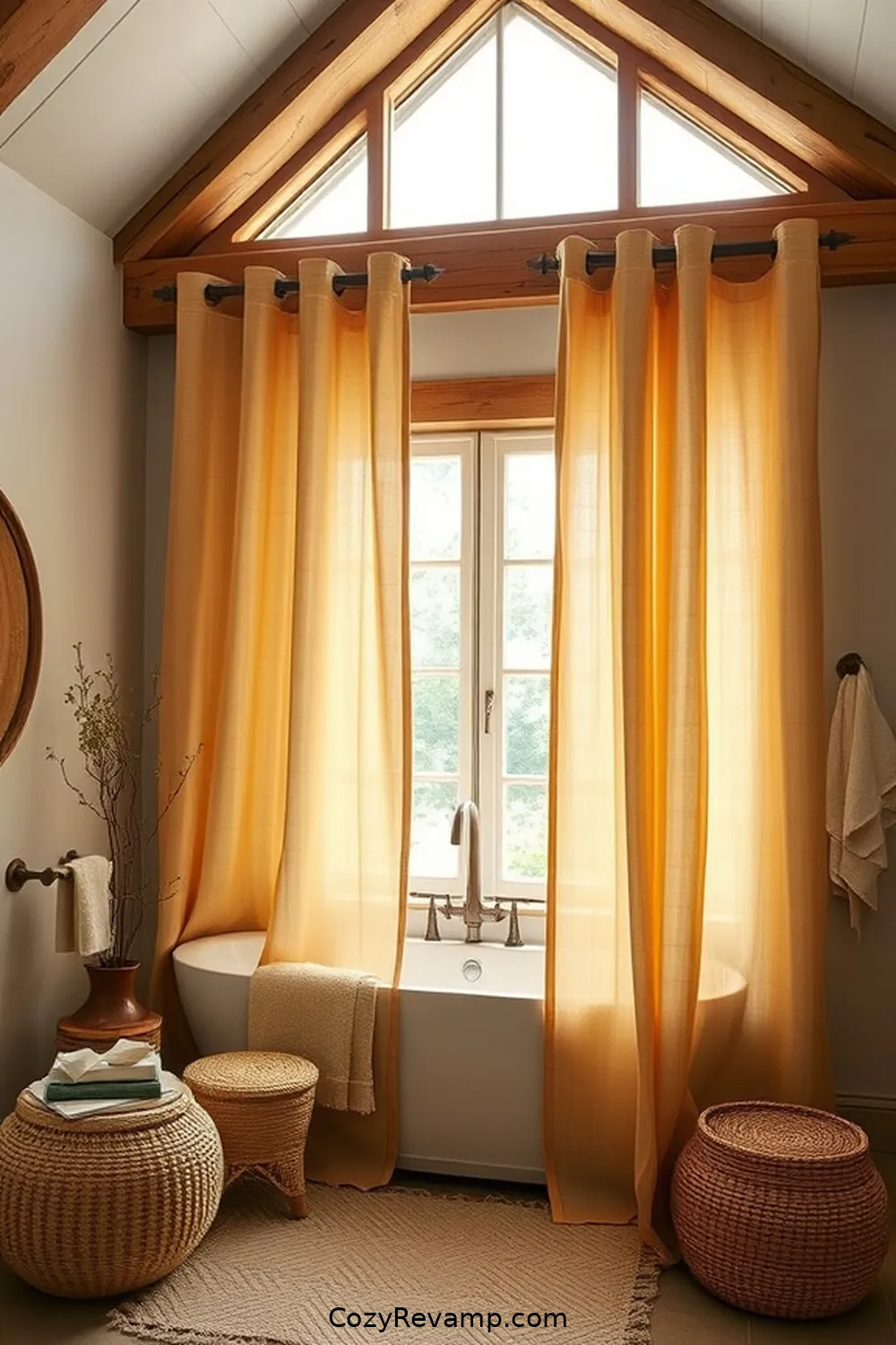 18 Ways to Use Organic Cotton Materials for a Rustic Bathroom 7 Organic Cotton Window Treatments for 18 Ways to Use Organic Cotton Materials for a Rustic Bathroom