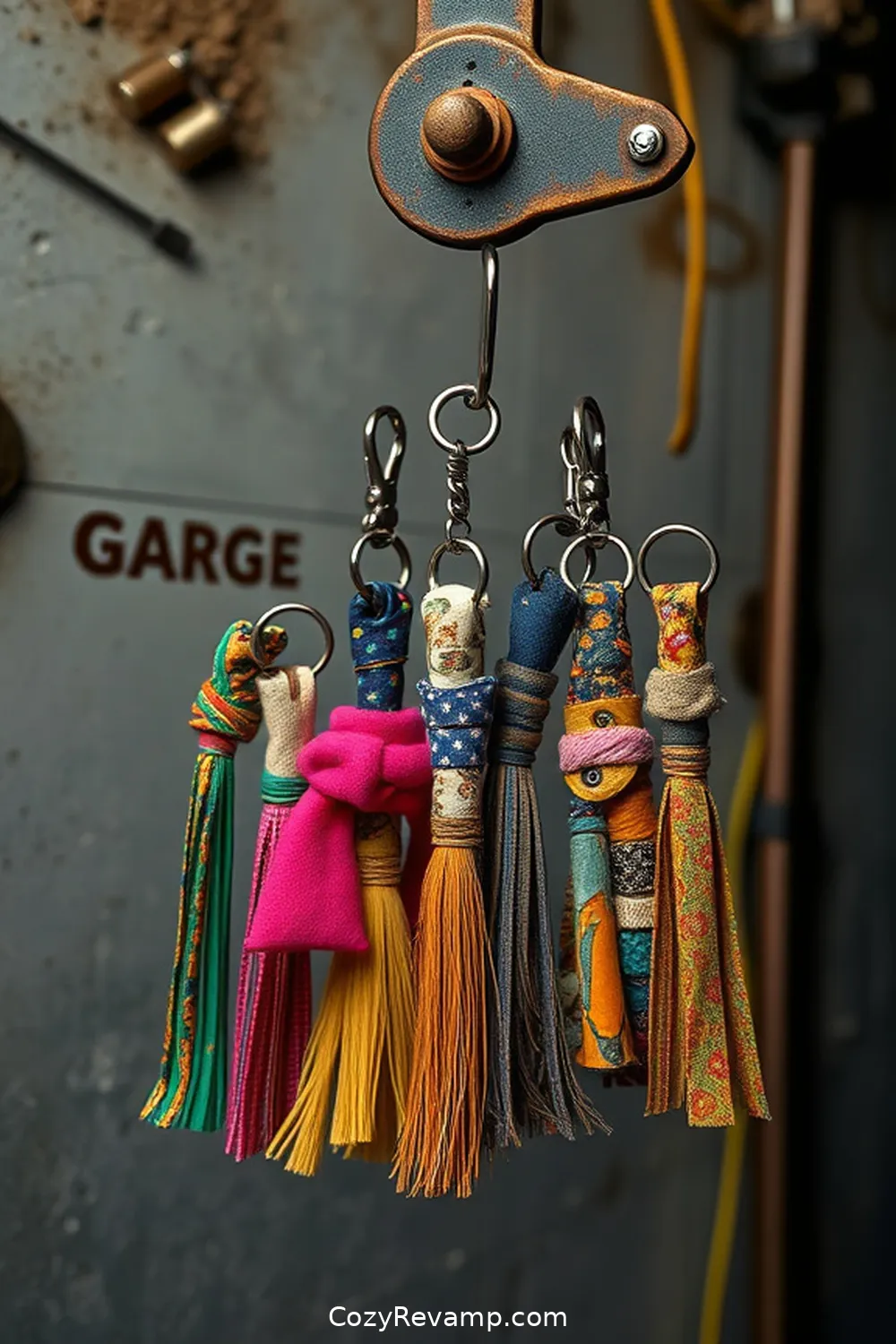 19 Creative Upcycled Fabric Ideas for Your Industrial Garage 11 Fabric Scrap Keychains for 19 Creative Upcycled Fabric Ideas for Your Industrial Garage