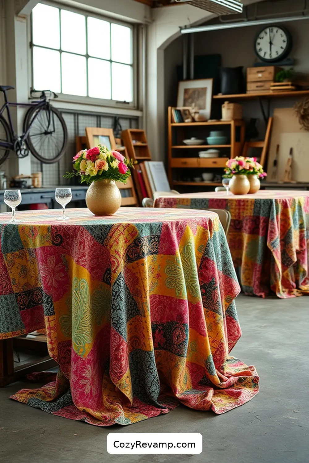19 Creative Upcycled Fabric Ideas for Your Industrial Garage 18 Fabric Tablecloths and Runners for 19 Creative Upcycled Fabric Ideas for Your Industrial Garage
